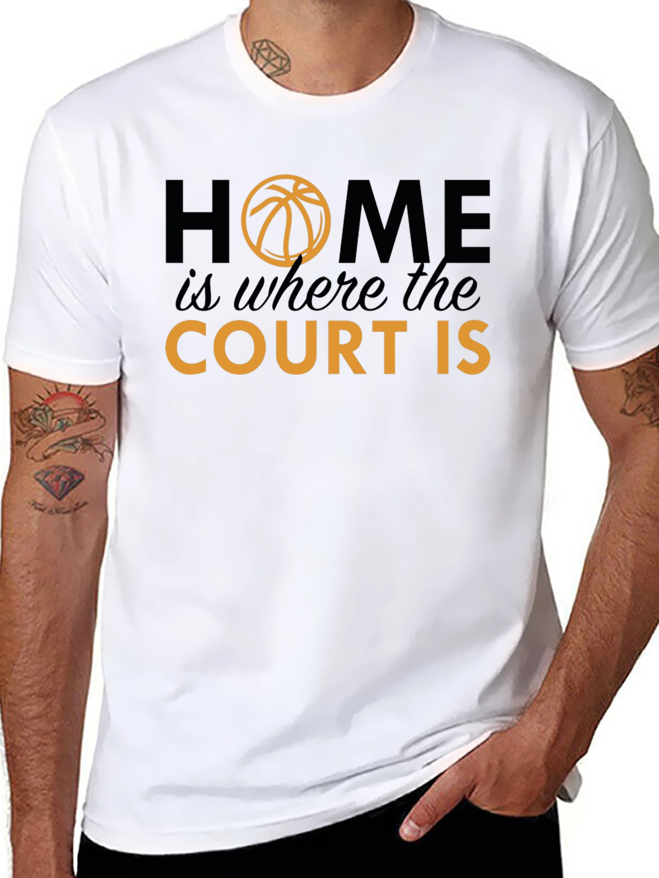 Black Home Is Where The Court Is Graphic T-Shirt view 8