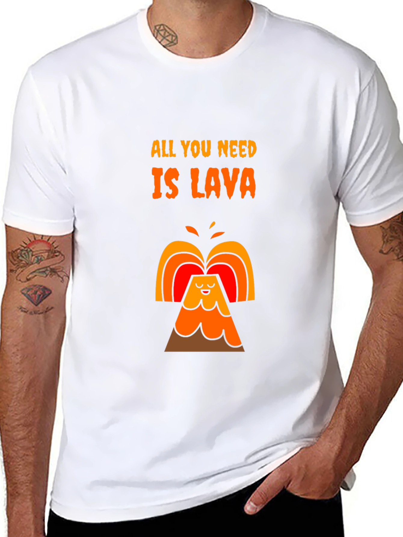 Black Funny Lava T-Shirt - All You Need Is Lava Volcano Tee view 8