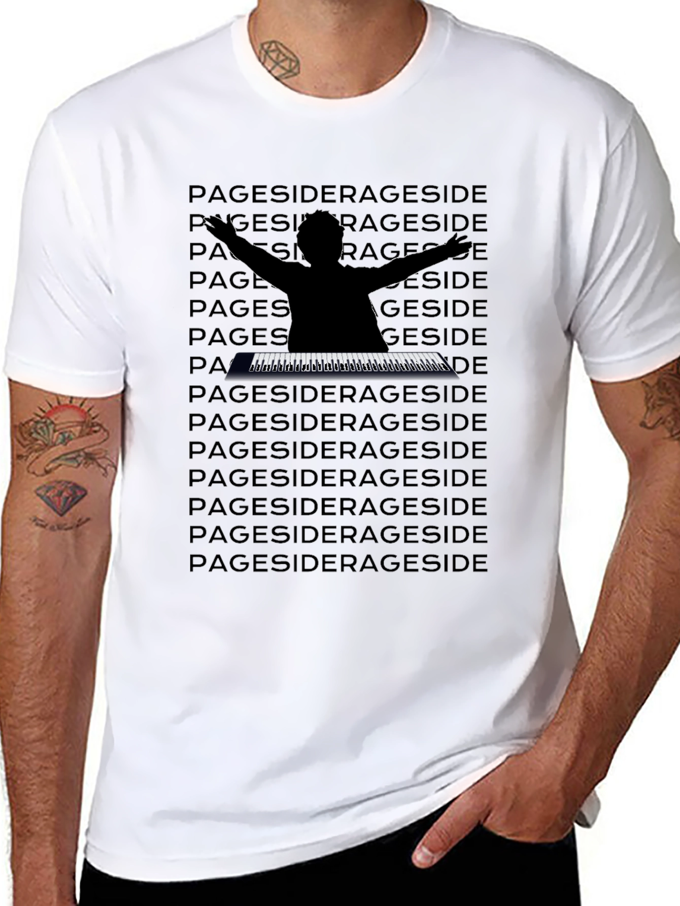 Black Pageside Graphic Print T-Shirt view 8