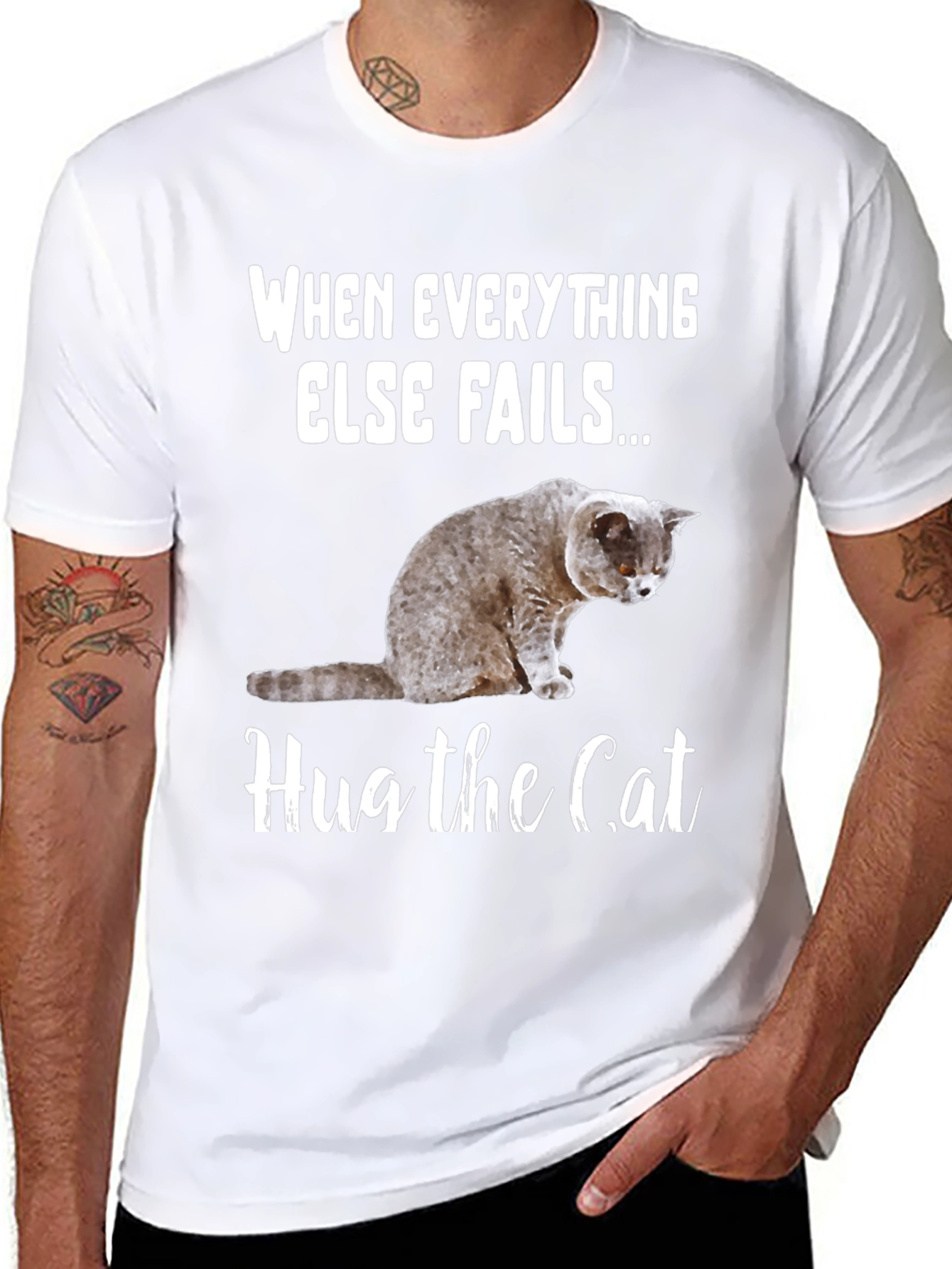 Black Hug the Cat T-Shirt: When Everything Else Fails... view 8