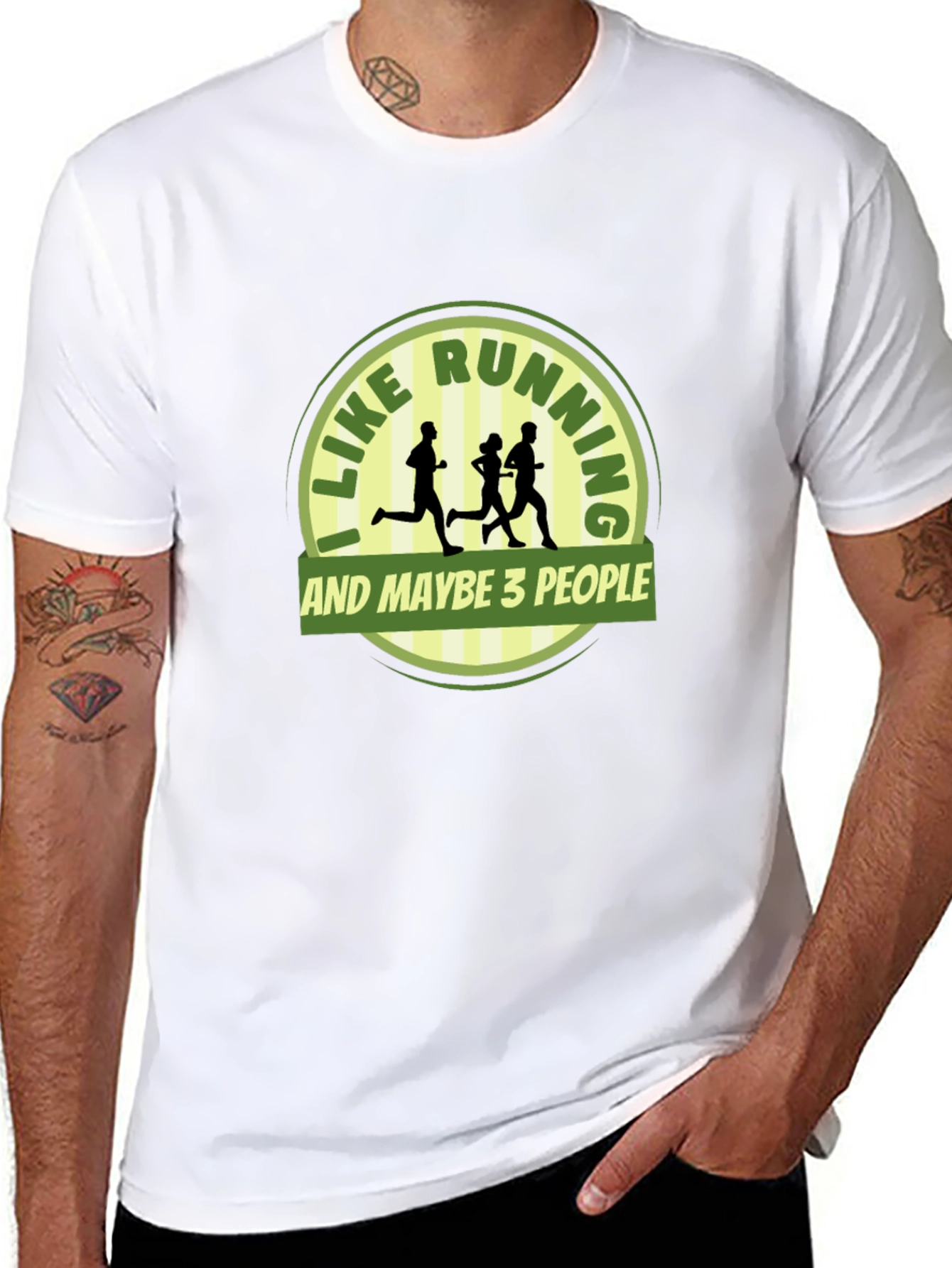 Black Funny Running T-Shirt - I Like Running & Maybe 3 People view 8