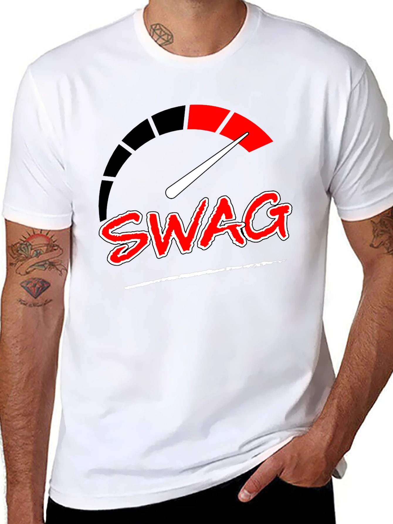 Black Swag Meter Graphic Tee - Cool Streetwear view 8