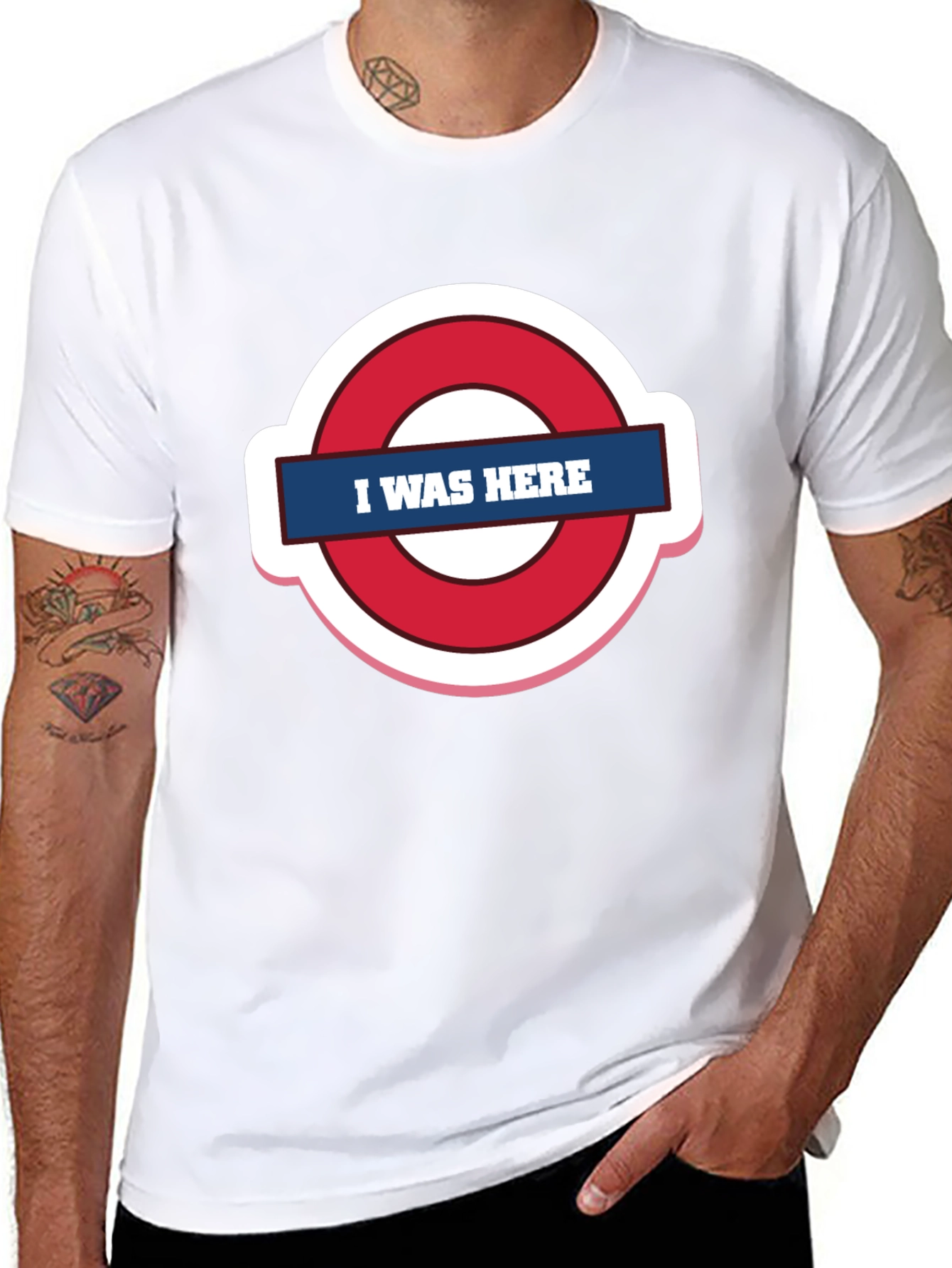 Black I Was Here Graphic Tee - Trendy Design view 8
