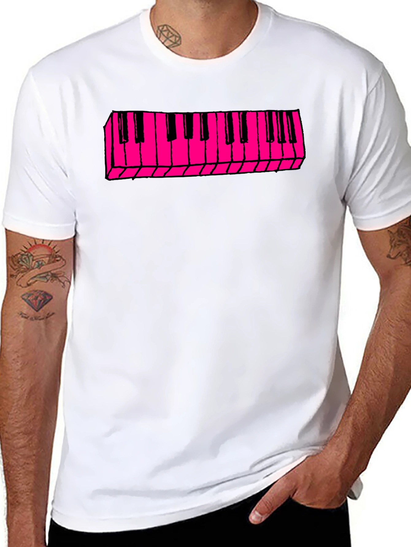 Black Keyboard T-Shirt - Retro Style view 8
