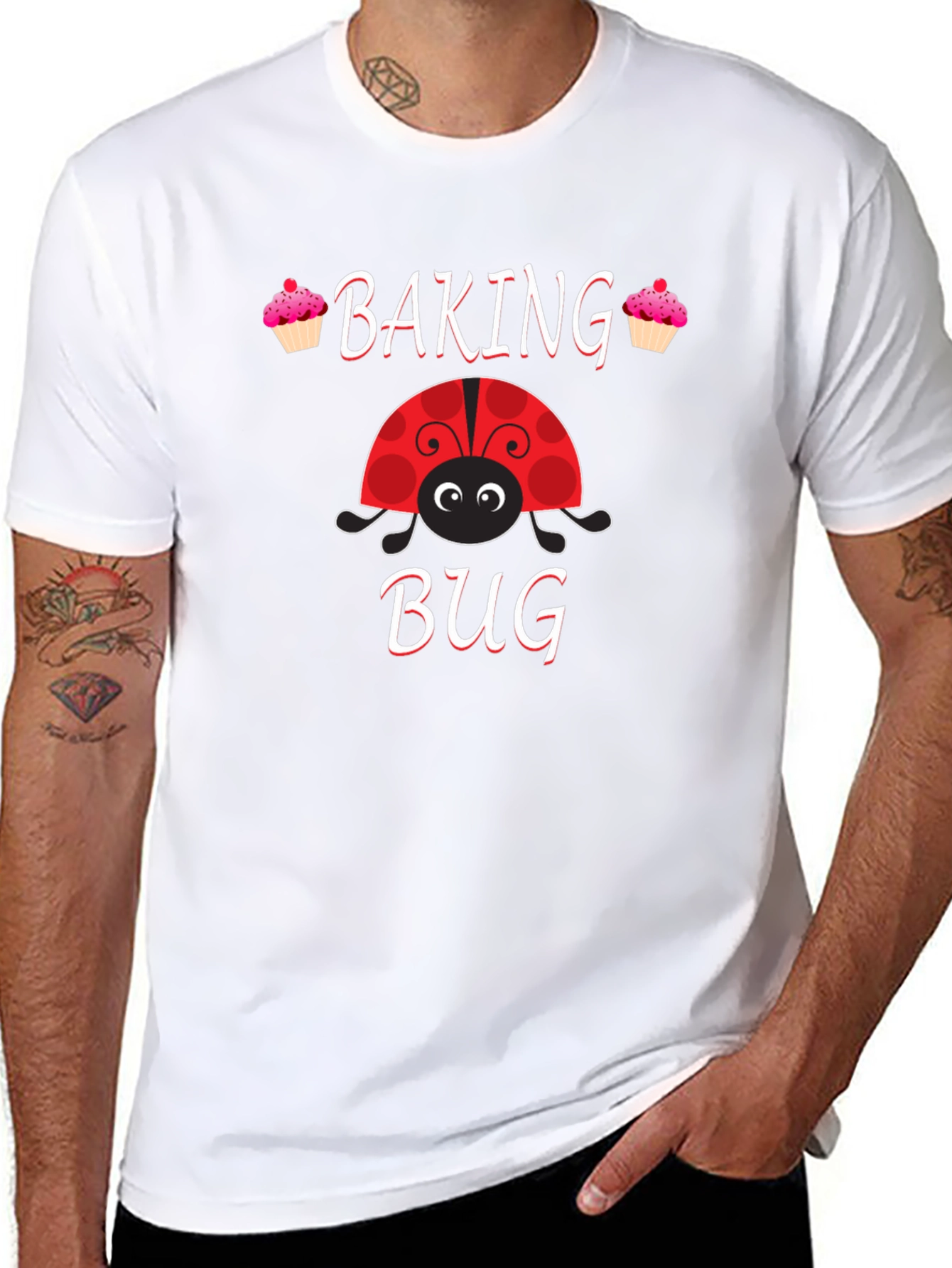 Black Baking Bug T-Shirt - Cute Ladybug Baker Tee view 8