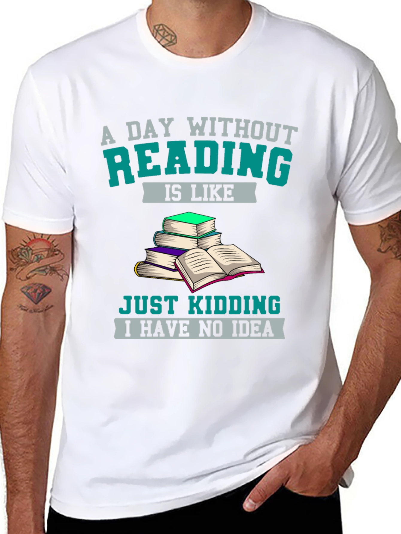 Black Funny Reading Lover T-Shirt - A Day Without Reading view 8