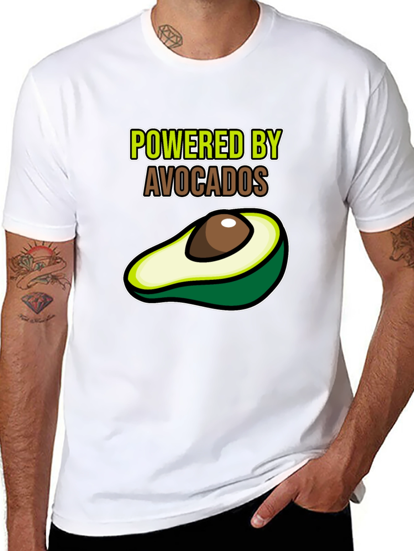 Black Powered by Avocados Graphic Tee view 8