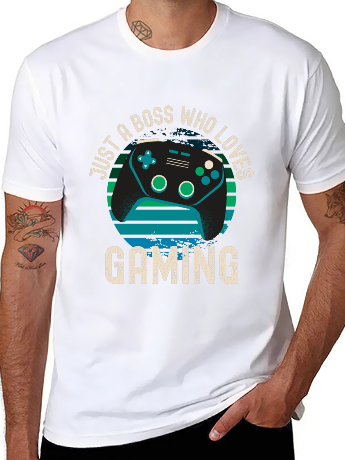 Black Boss Who Loves Gaming T-Shirt - Gamer Gift view 8