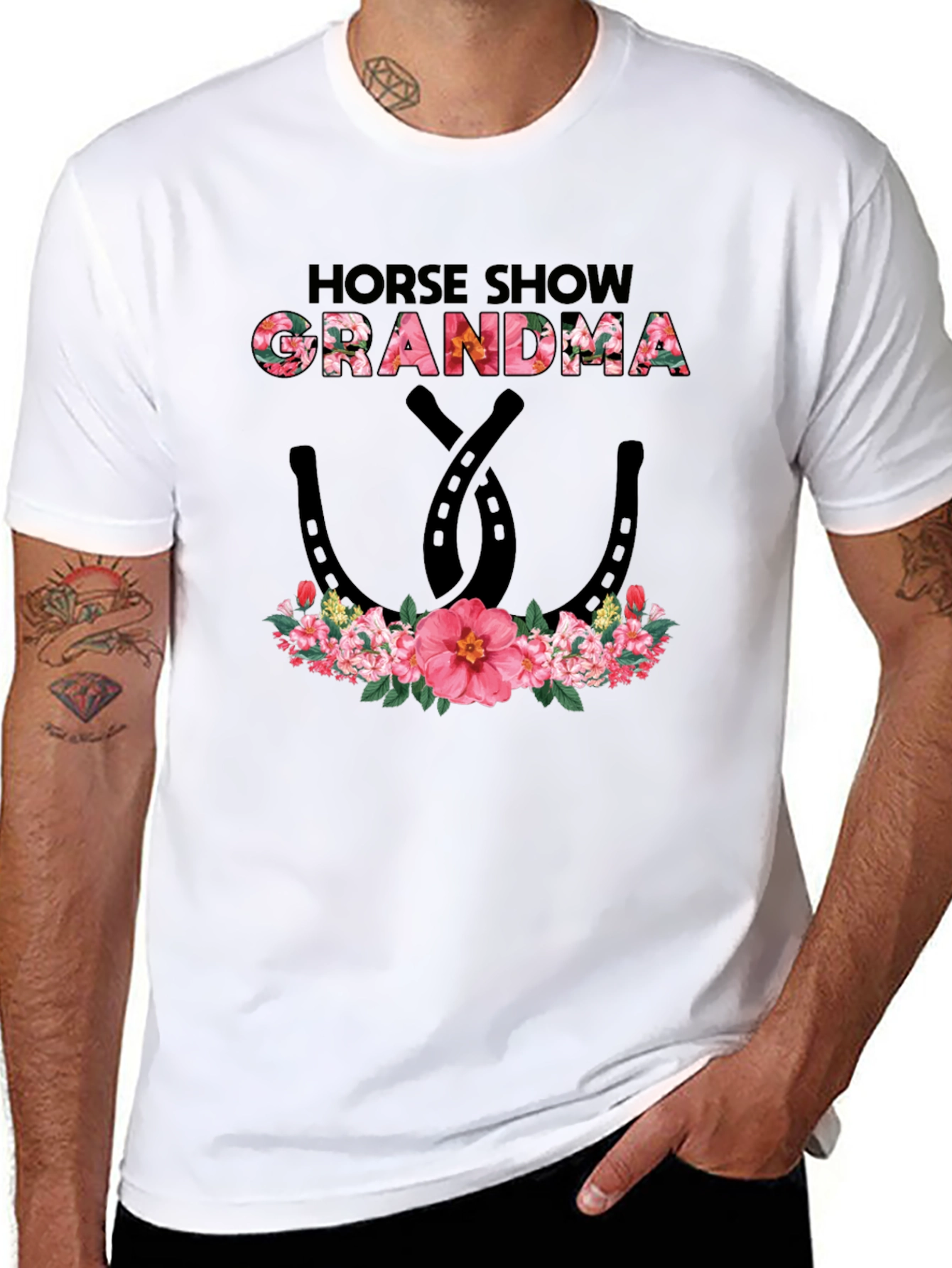 Black Horse Show Grandma Floral Graphic Tee view 8