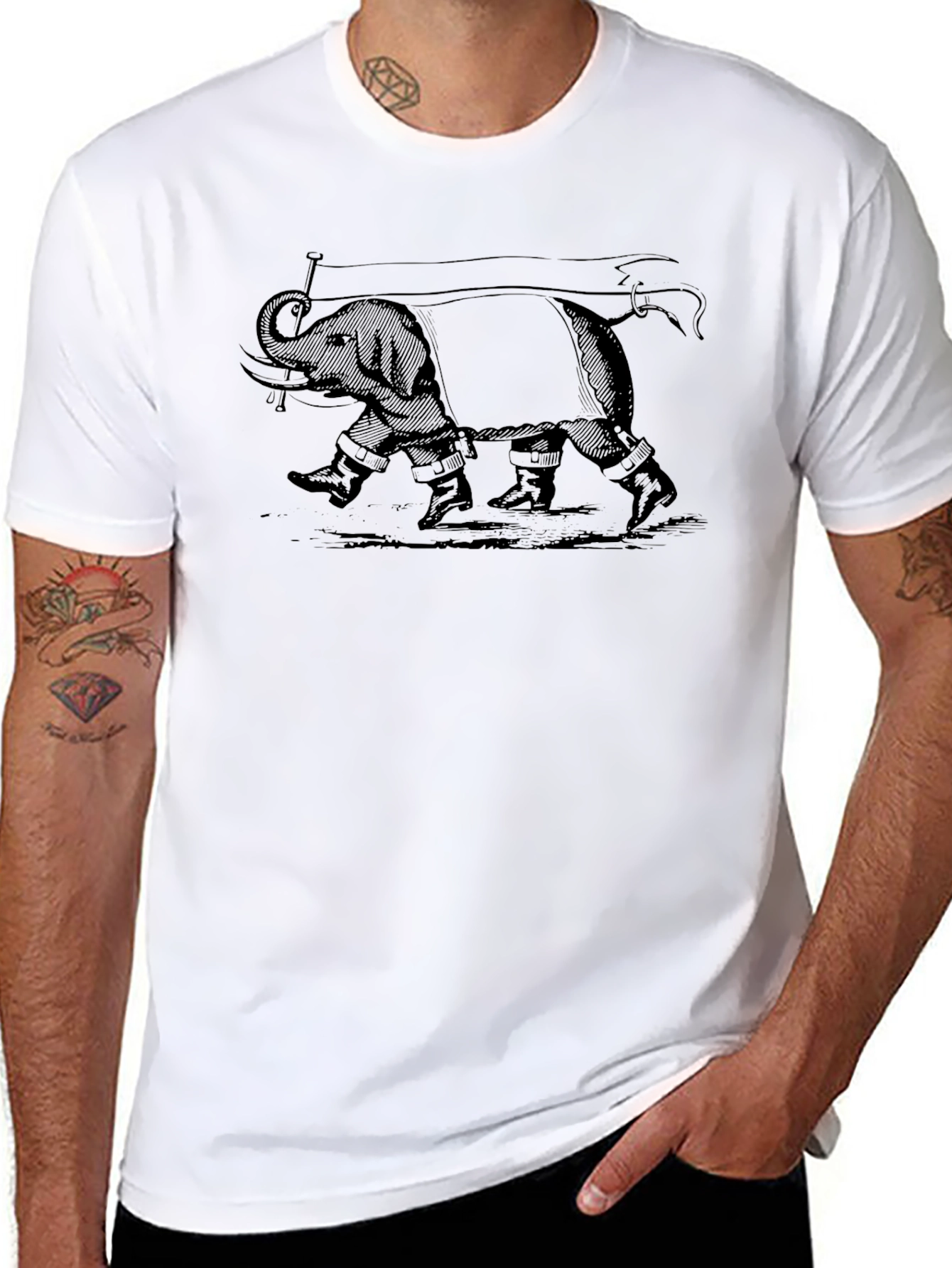 Black Elephant Graphic Print Tee view 8