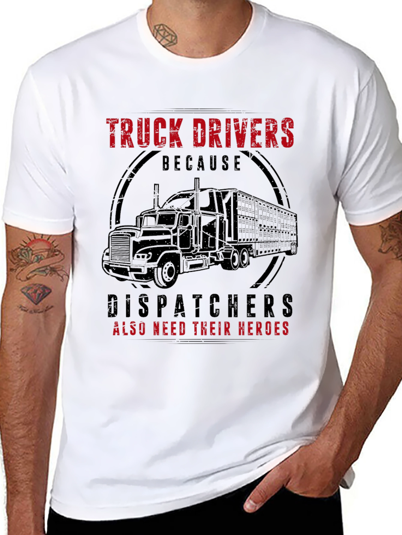 Black Truck Driver Hero Graphic Tee - Black view 8