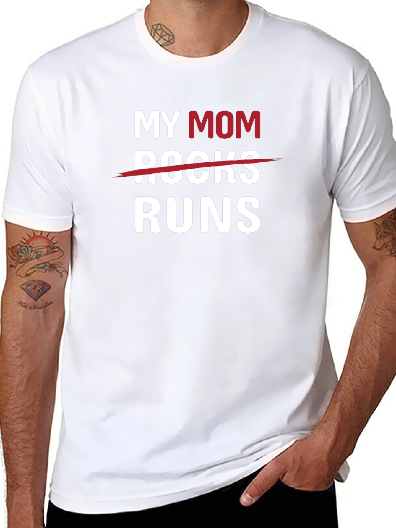 Black My Mom Runs T-Shirt - Funny Mother's Day Gift view 8