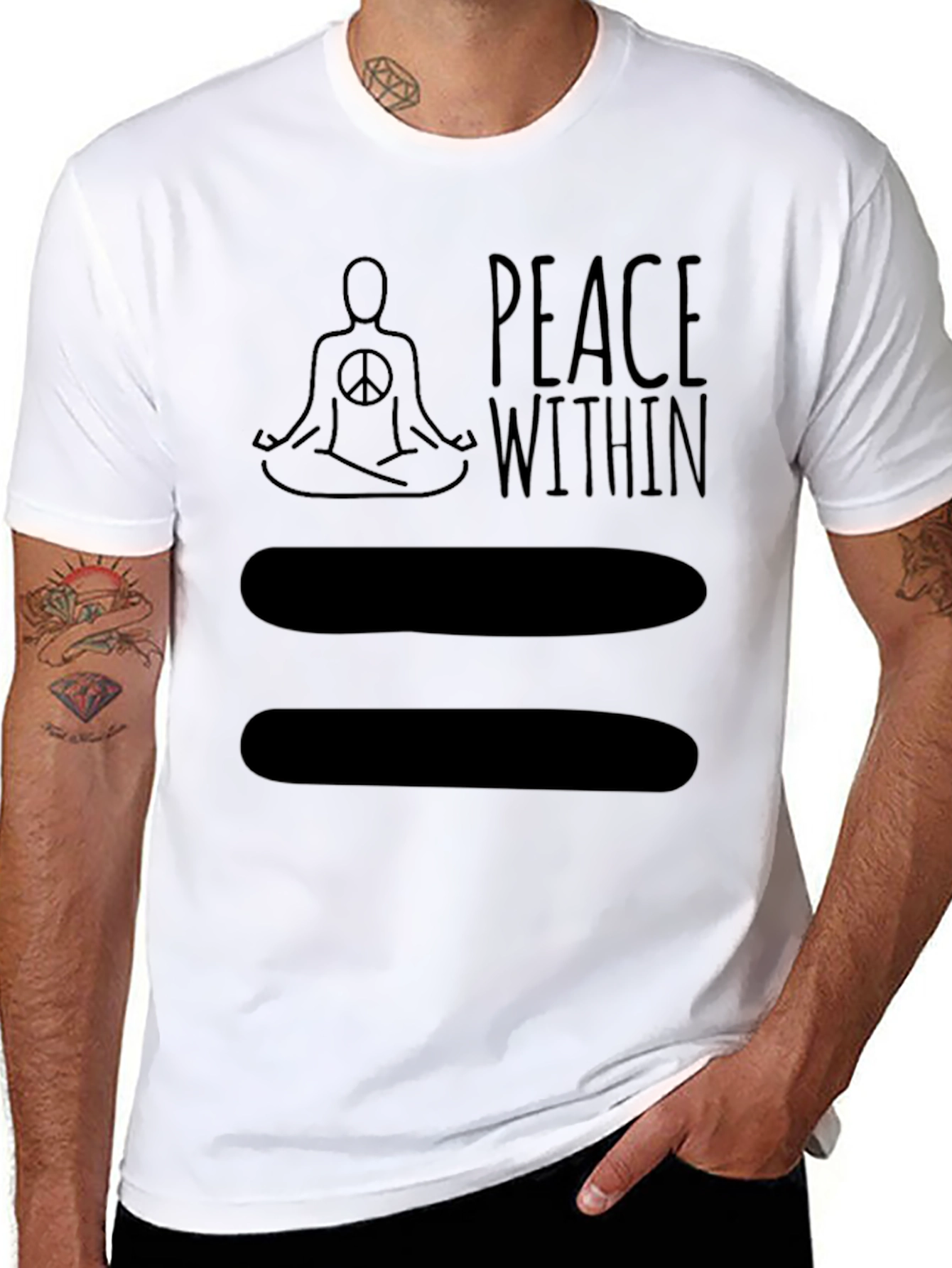 Black Peace Within Yoga Graphic T-Shirt - Unisex view 8