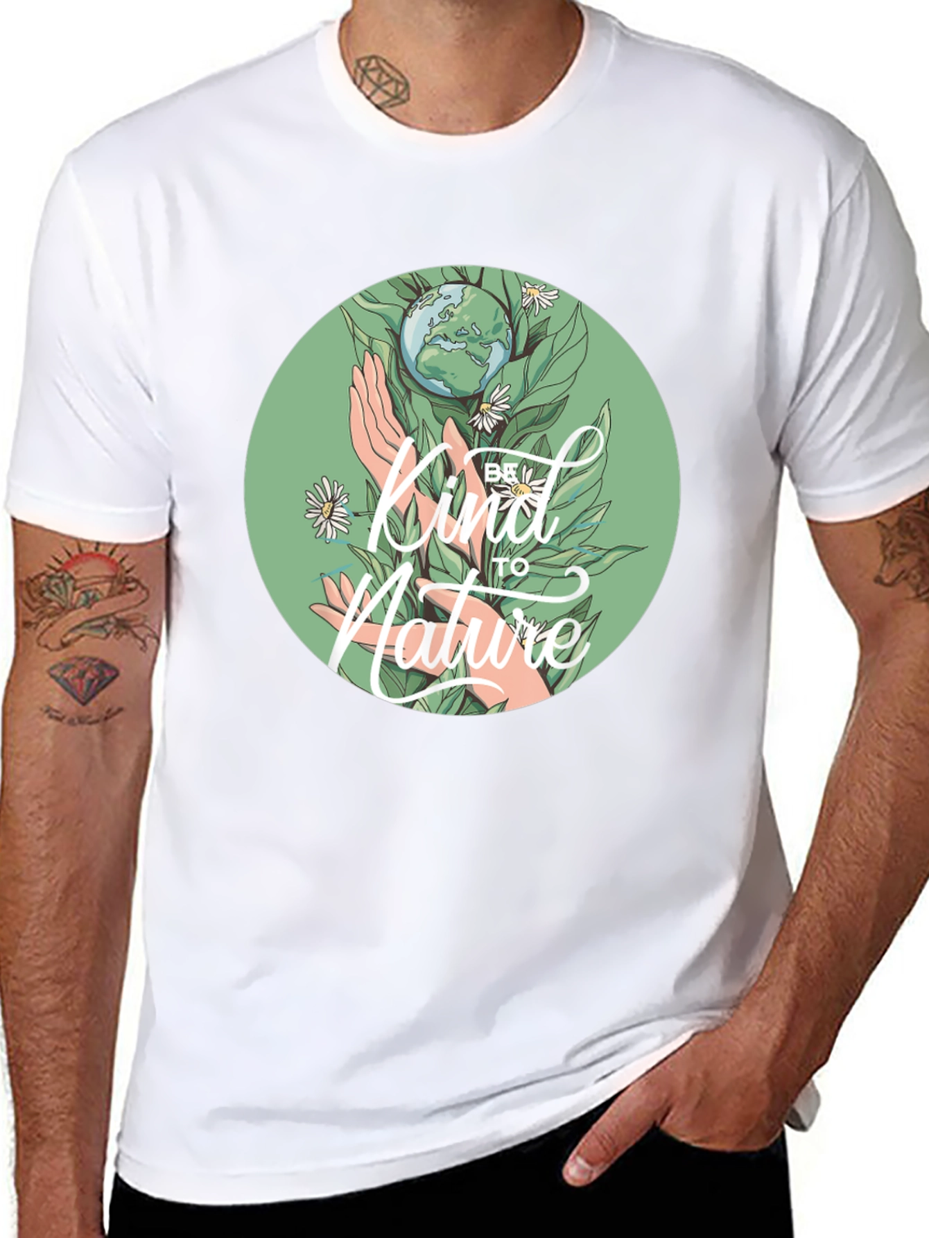 Black Kind To Nature Graphic Tee - Eco-Friendly Design view 8
