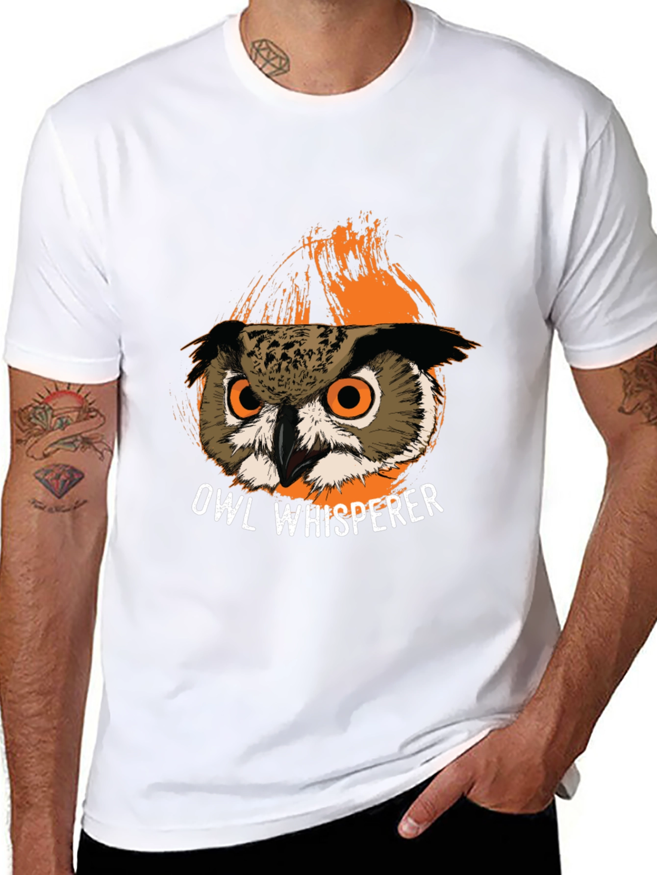 Black Owl Whisperer Graphic T-Shirt view 8