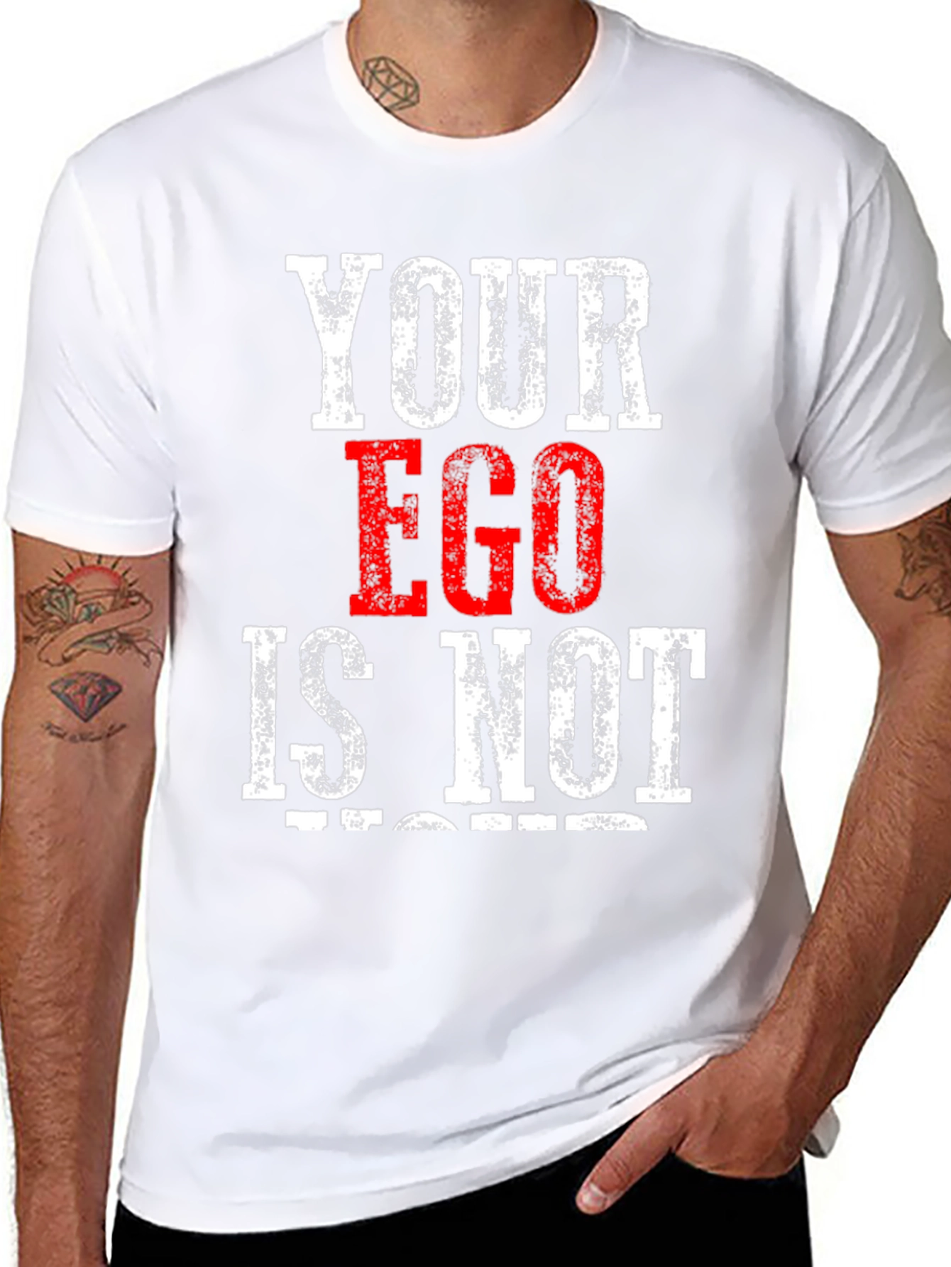 Black Your Ego Is Not Negotiable Graphic Tee view 8