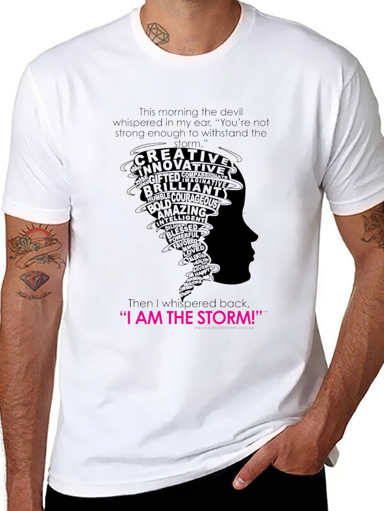 Black I AM THE STORM Graphic Tee - Empowering Women's T-Shirt view 8