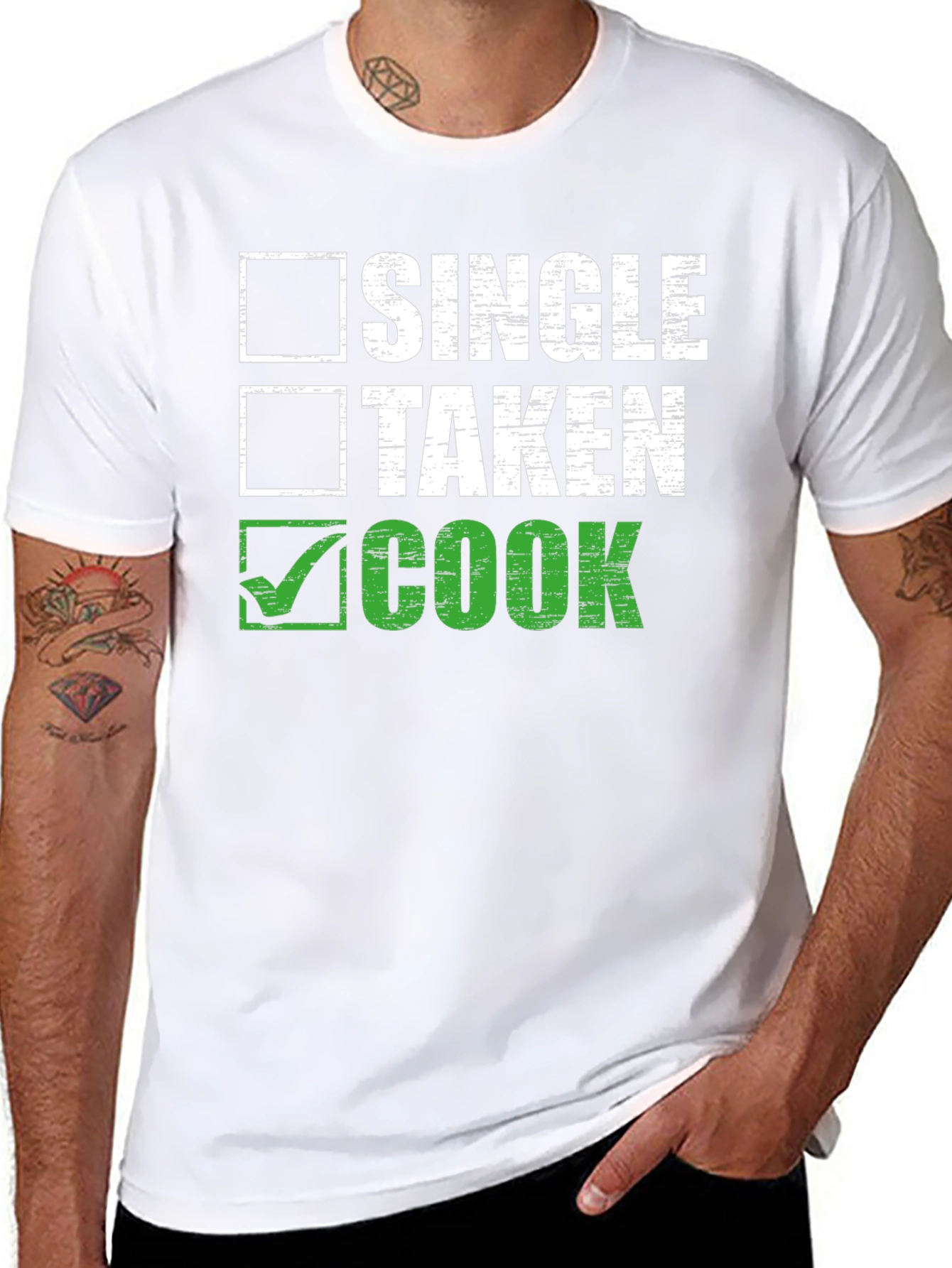 Black Single Taken Cook T-Shirt view 8