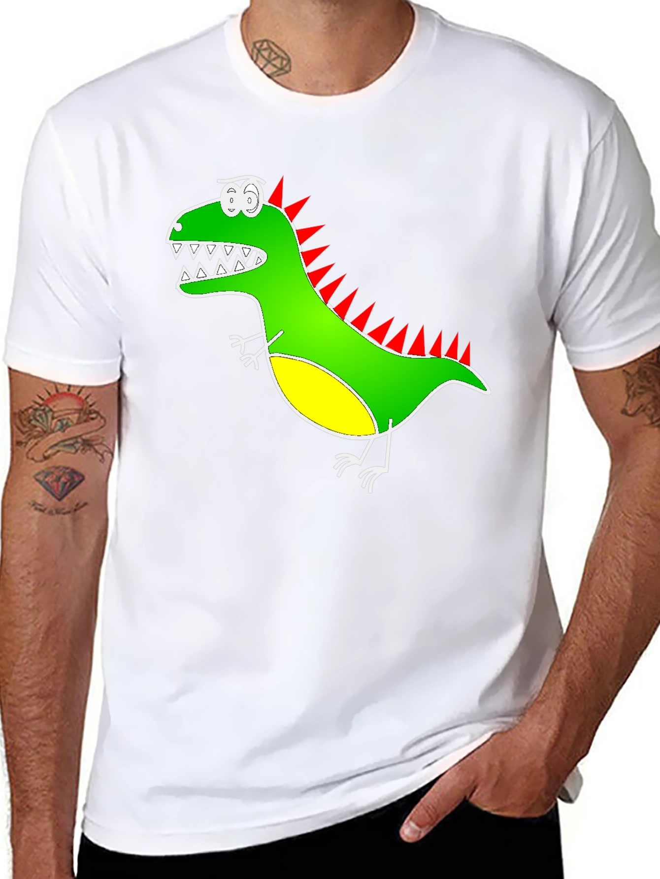 Black Dino Graphic Tee - Quirky & Fun Design view 8