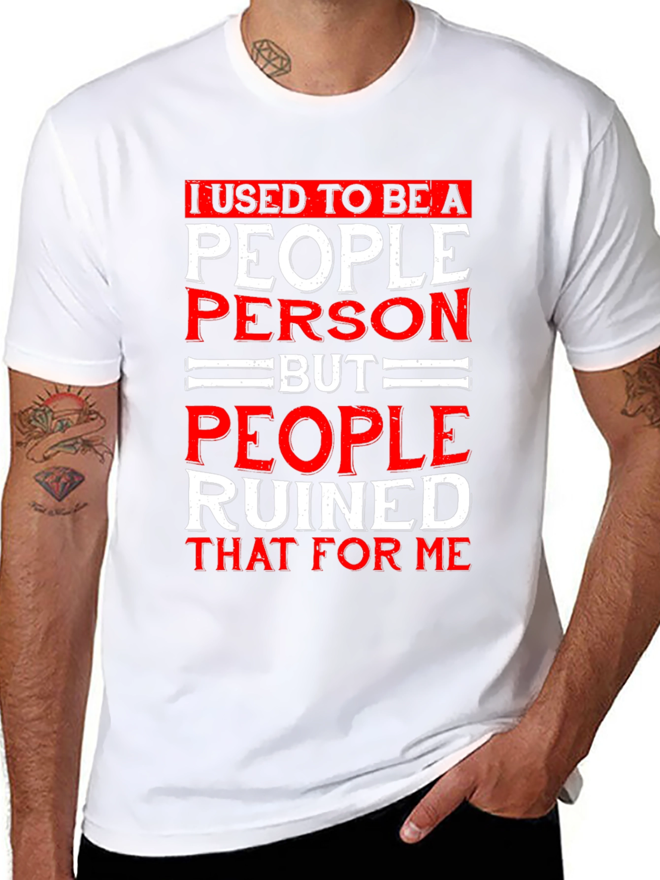 Black I Used To Be A People Person Graphic T-Shirt view 8