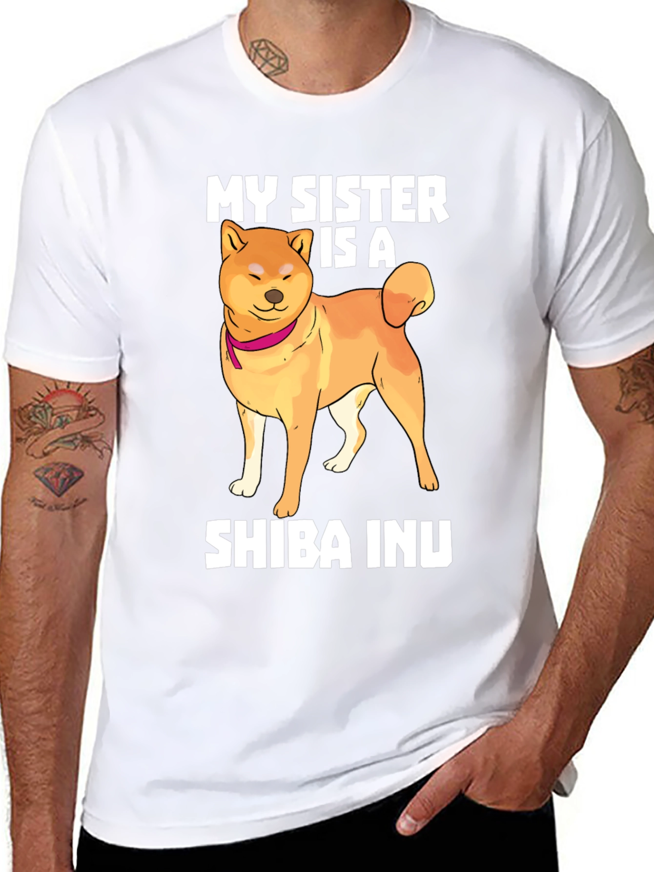 Black My Sister is a Shiba Inu T-Shirt view 8