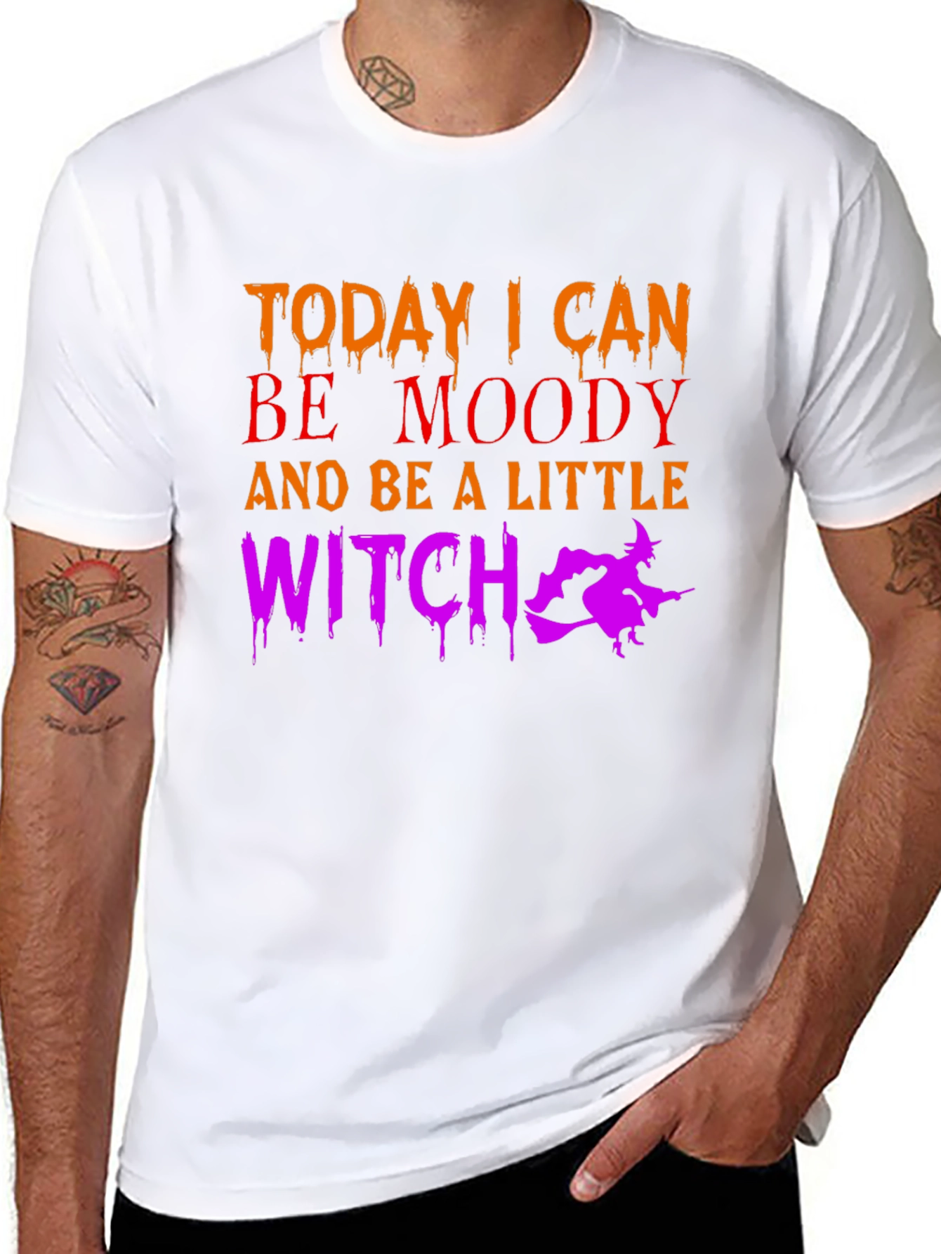 Black Moody Witch Halloween T-Shirt view 8