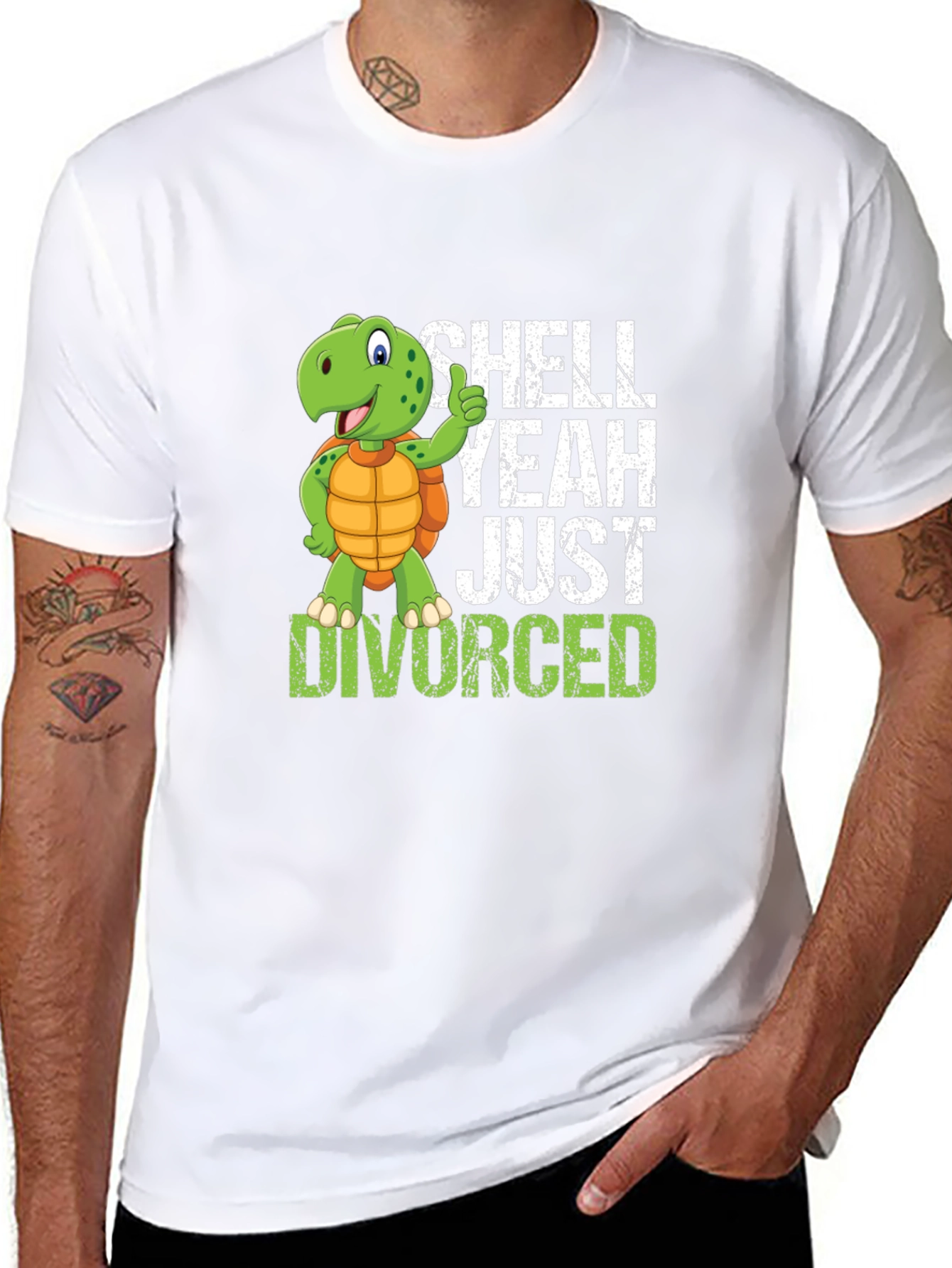 Black Shell Yeah Just Divorced T-Shirt - Funny Divorcee Gift view 8