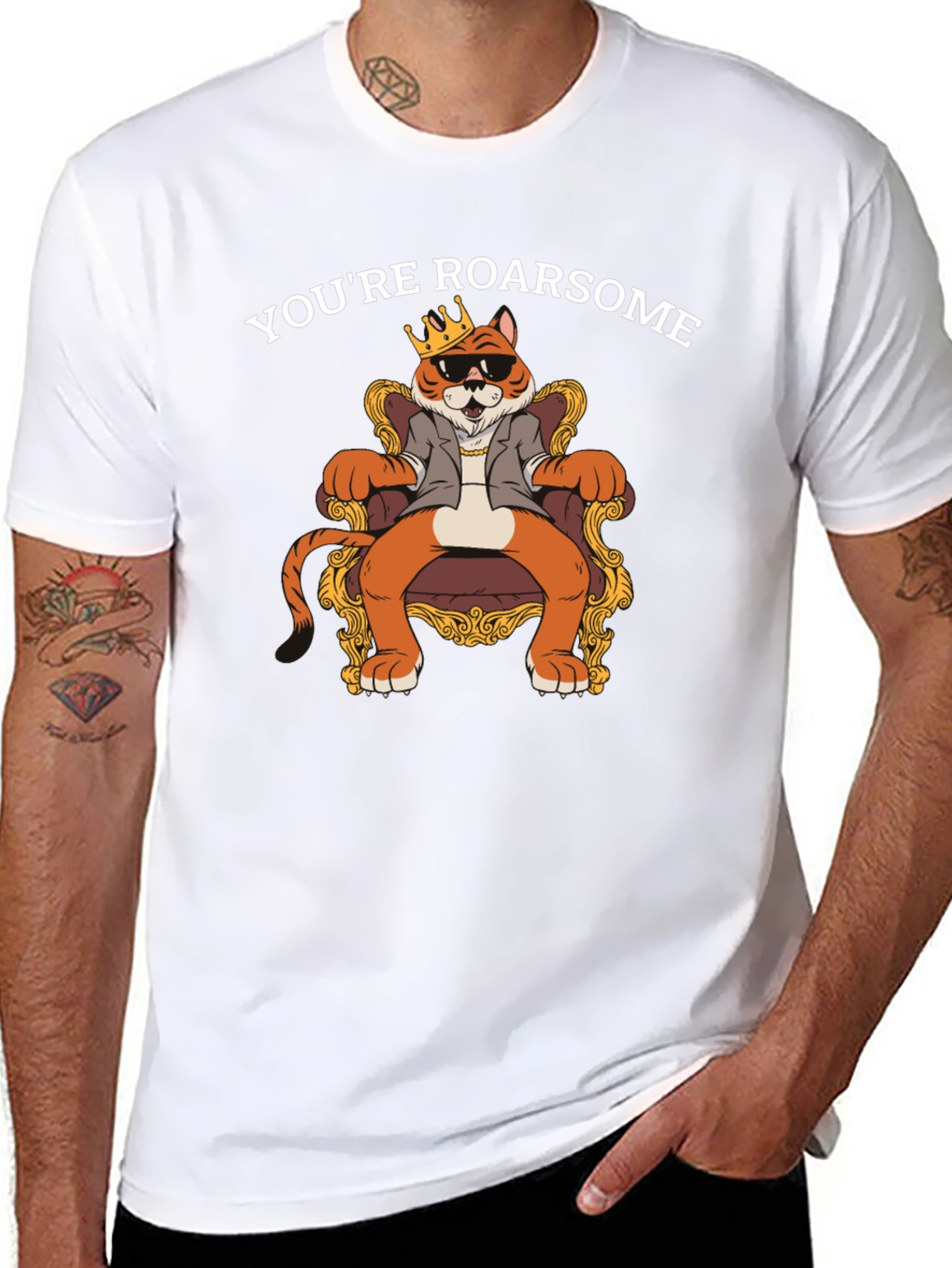 Black Roarsome Tiger King T-Shirt - Black view 8