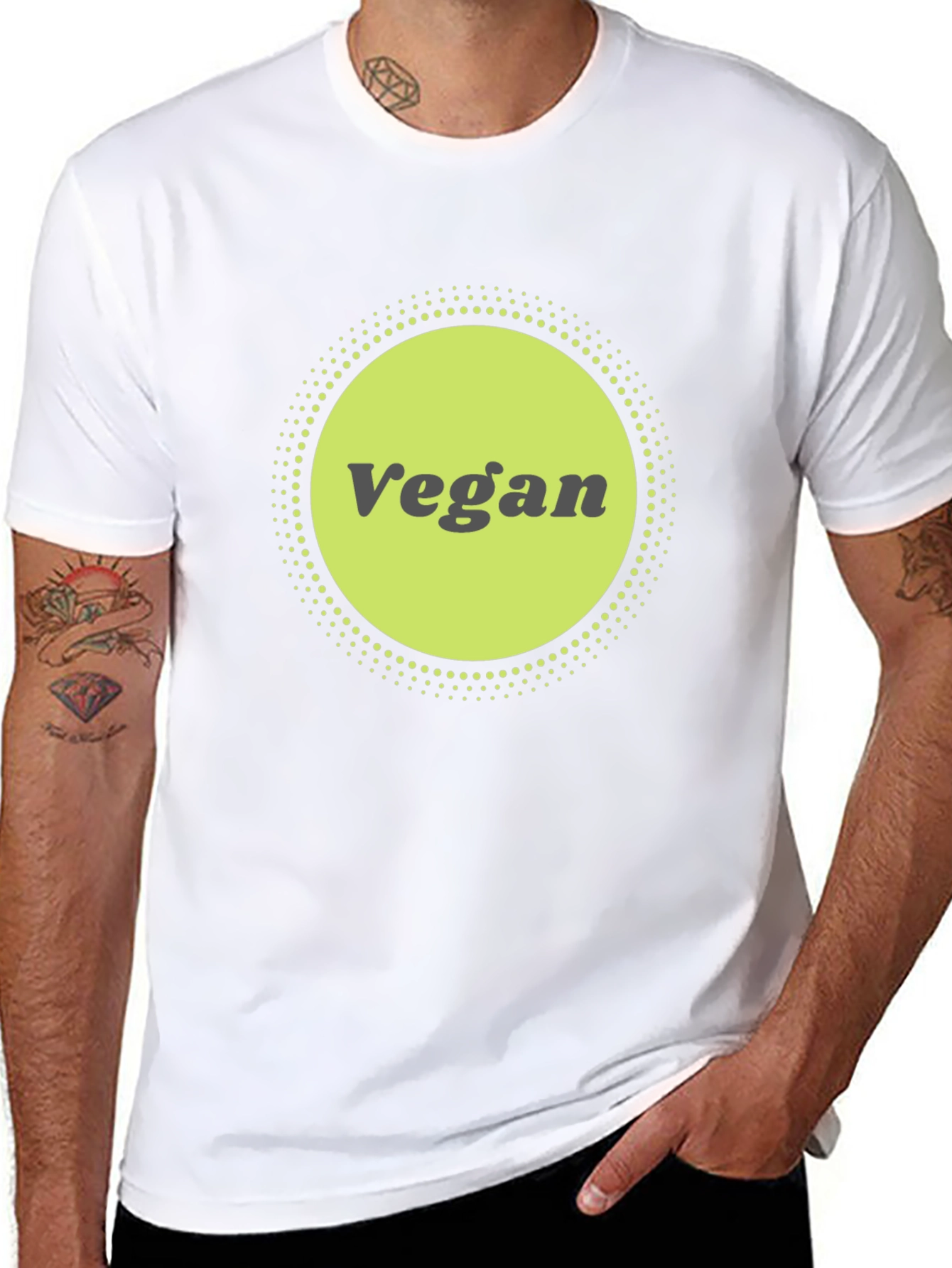 Black Vegan Graphic Tee - Black Cotton Blend view 8