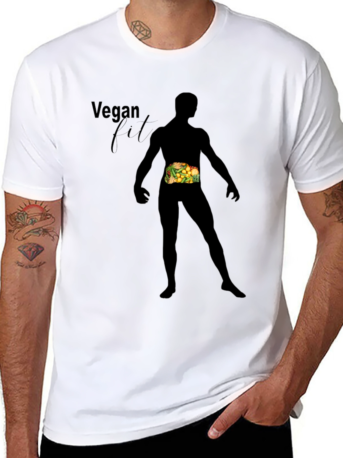Black Vegan Fit Black T-Shirt view 8