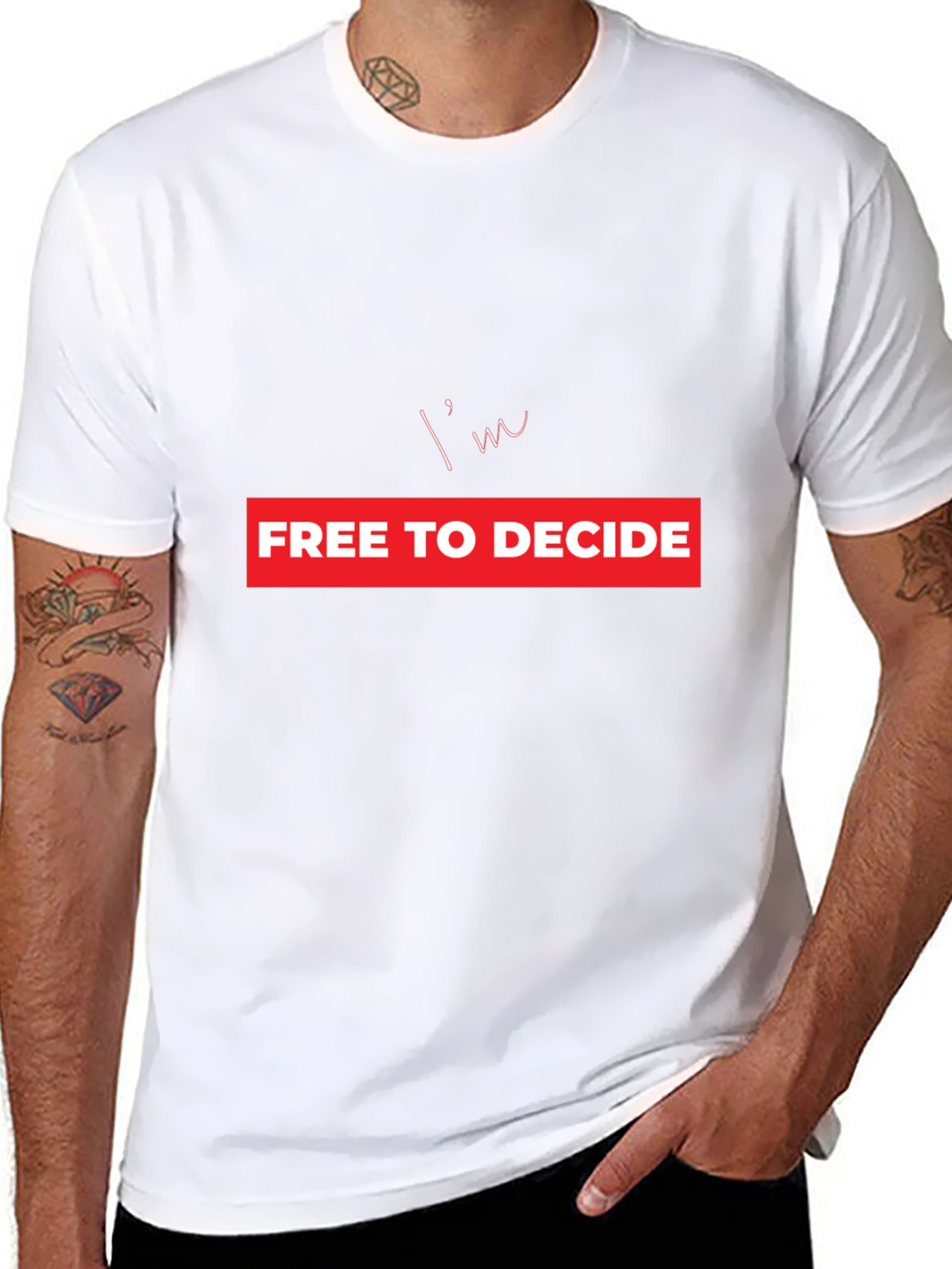 Black I'm Free to Decide T-Shirt - Bold Graphic Print view 8