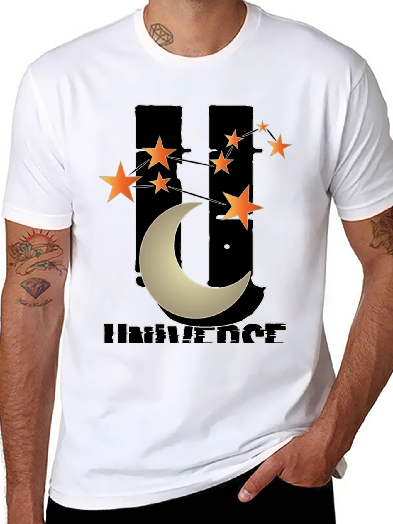 Black Universe Graphic T-Shirt - Men's Black Tee view 8