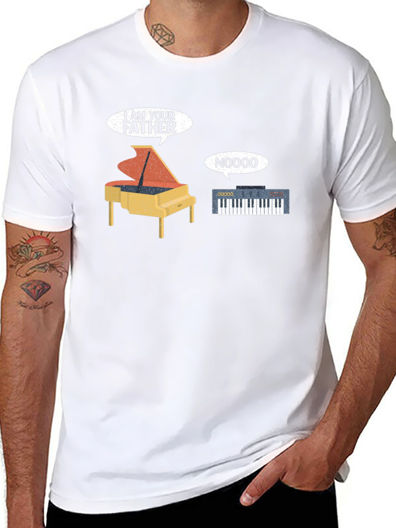 Black I Am Your Father Piano T-Shirt view 8