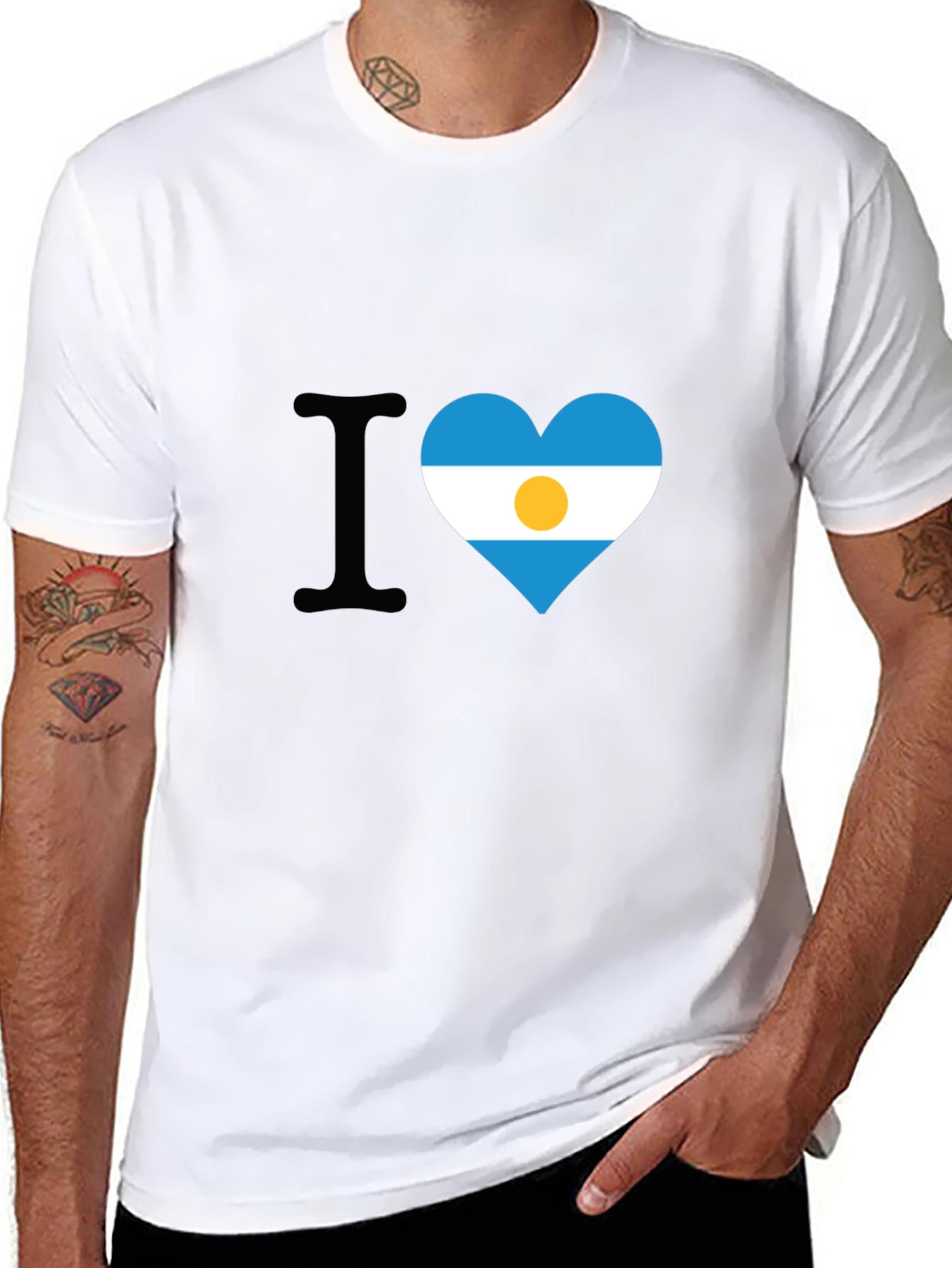 Black Argentina Flag Heart T-Shirt view 8