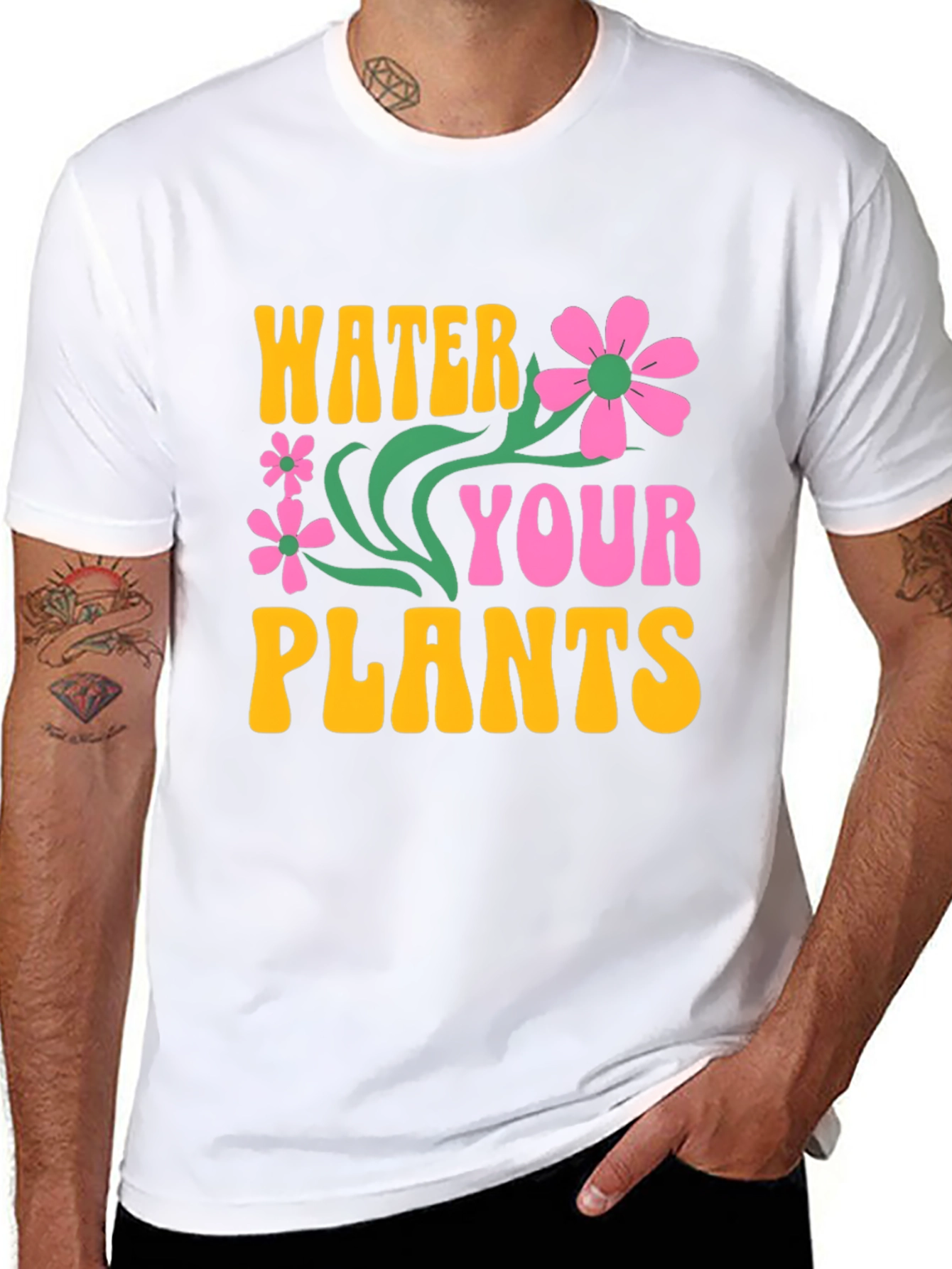 Black Water Your Plants Graphic T-Shirt view 8