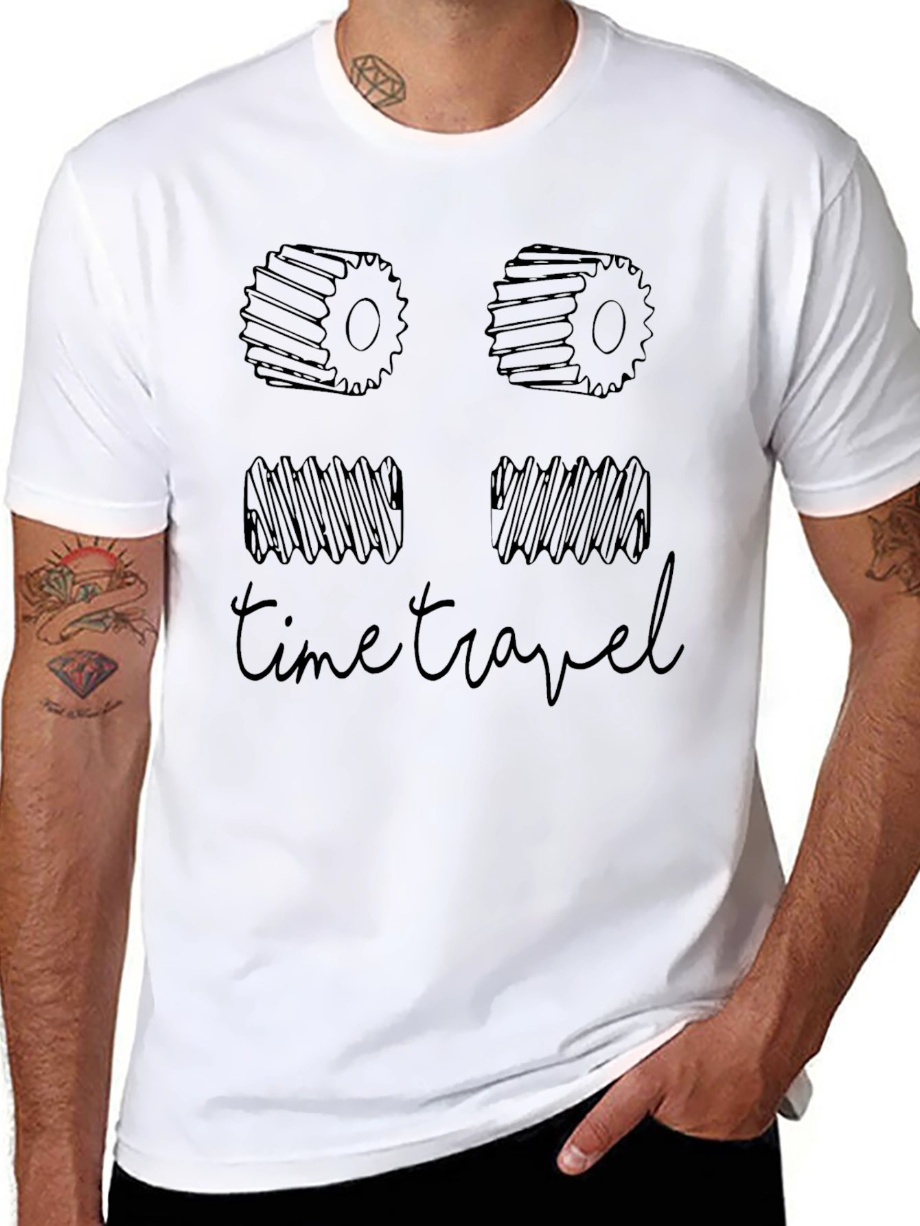Black Time Travel Gear T-Shirt - Black view 8