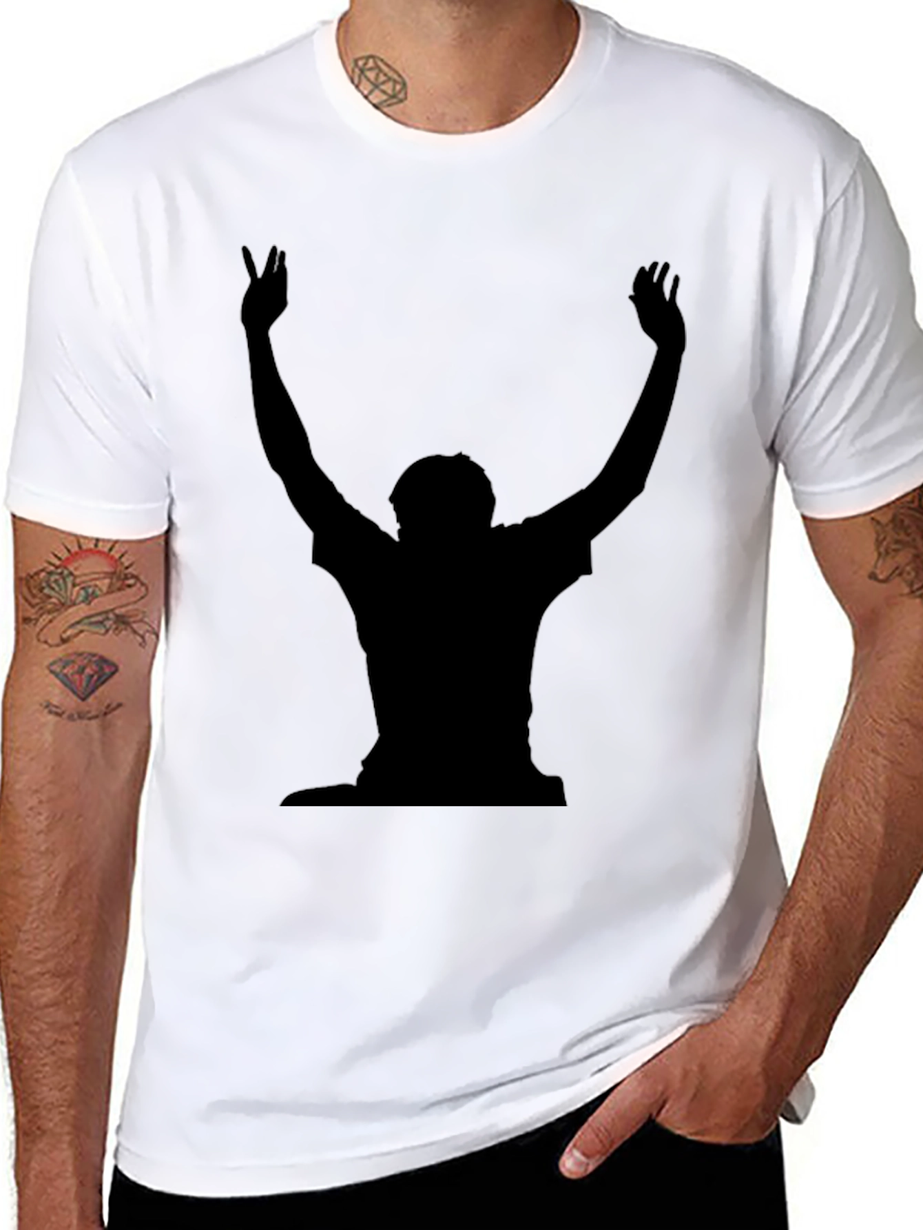 Black Silhouette Graphic T-Shirt - Black view 8