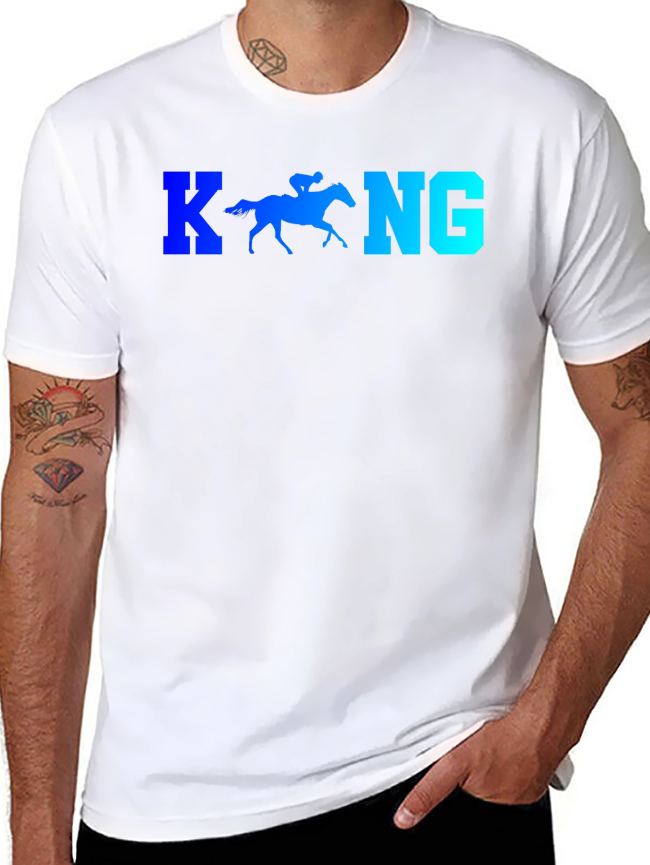 Black Horse Racing Tee - King Style Graphic T-Shirt view 8