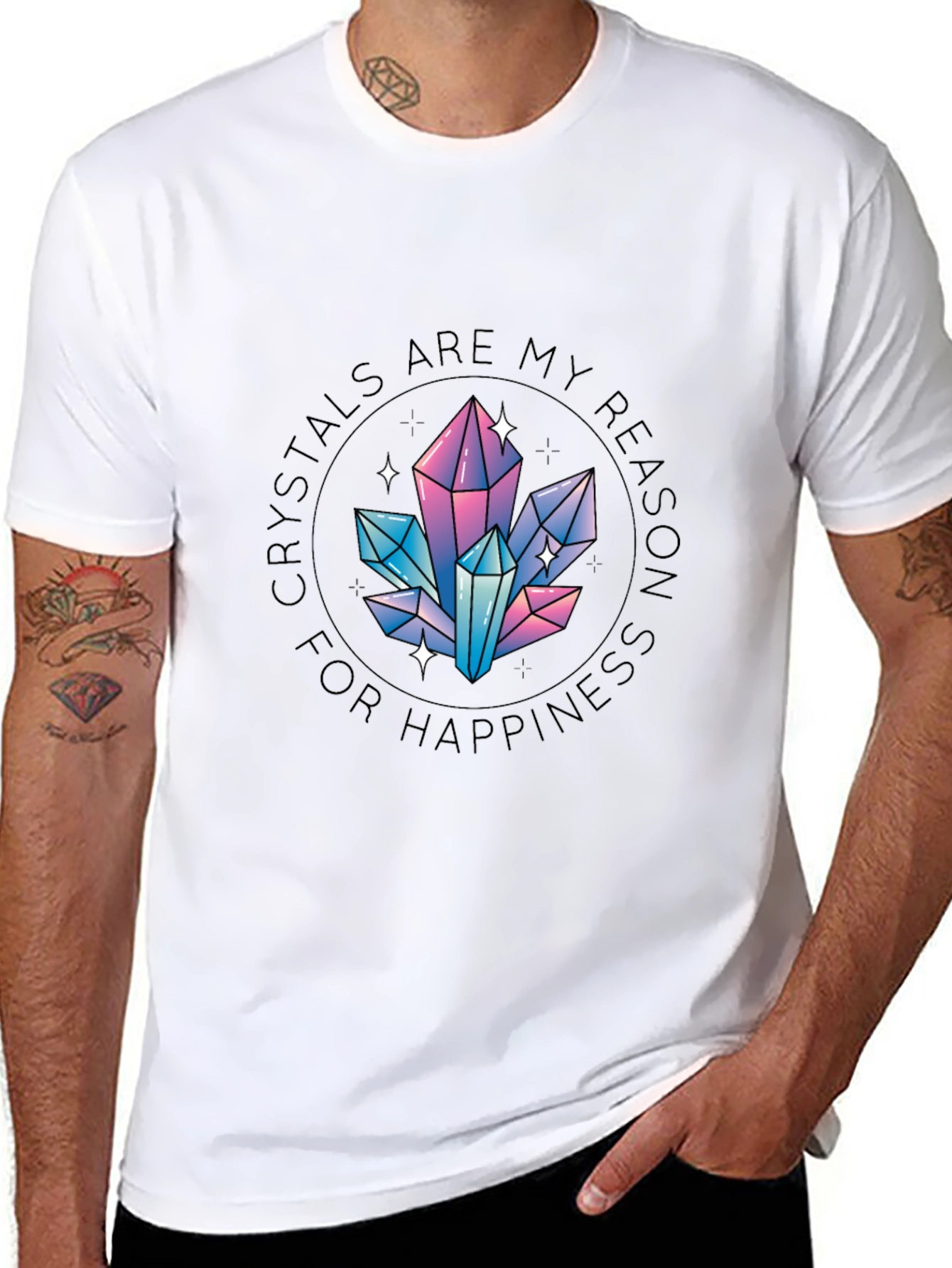 Black Crystals are My Reason for Happiness T-Shirt view 8