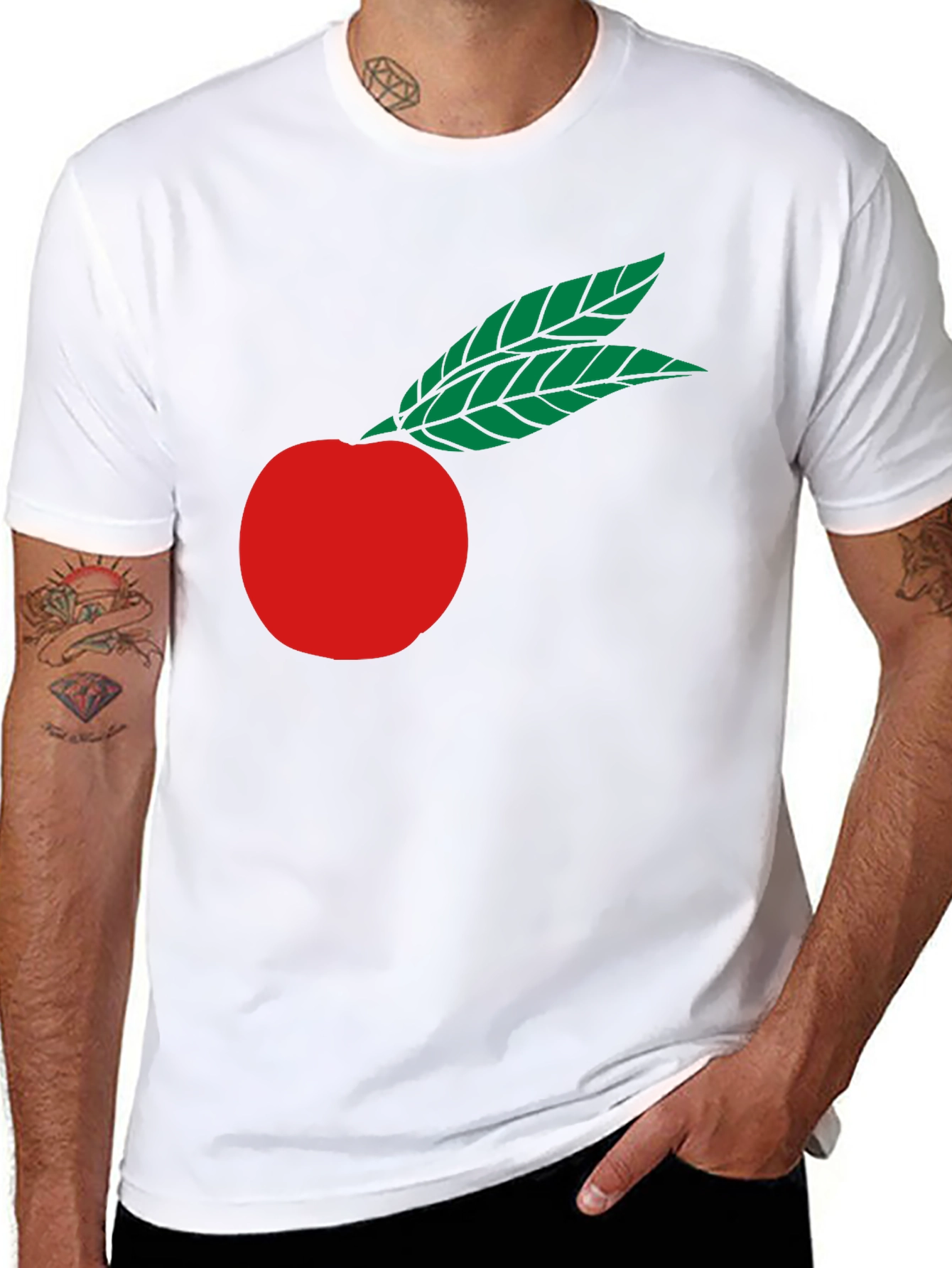 Black Red Fruit Graphic Black T-Shirt view 8