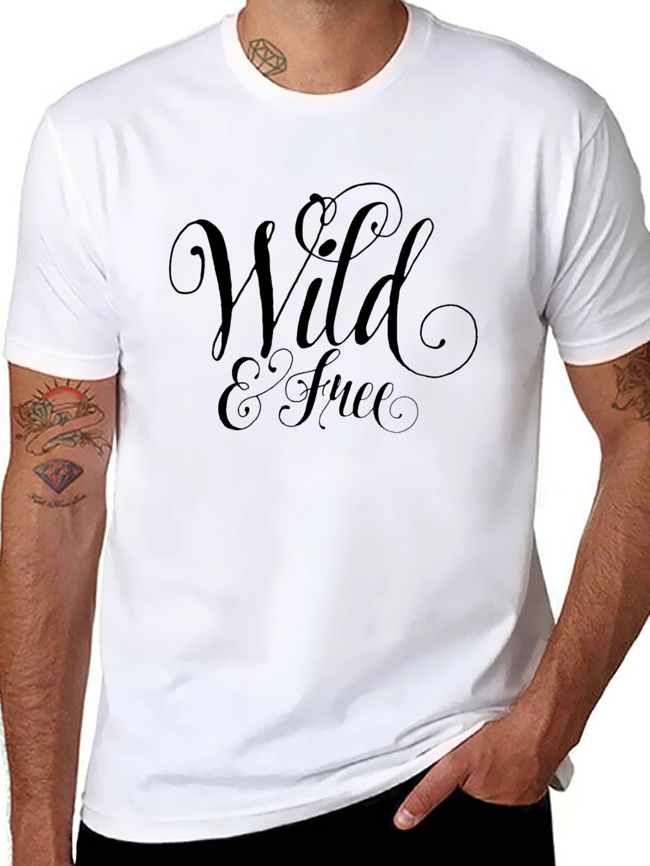 Black Wild & Free Graphic T-Shirt - Stylish Black Tee view 8