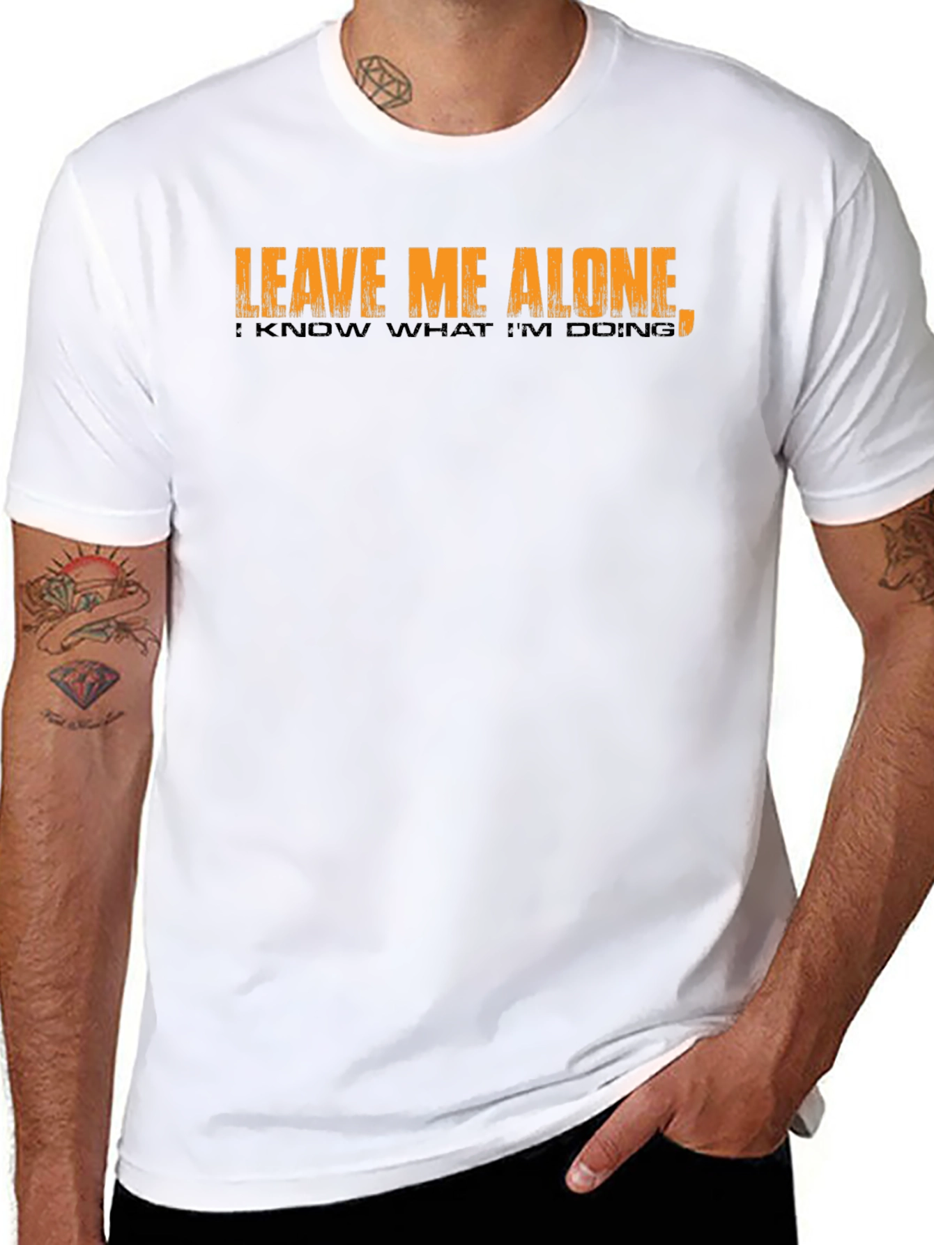 Black Leave Me Alone Funny Graphic Tee view 8