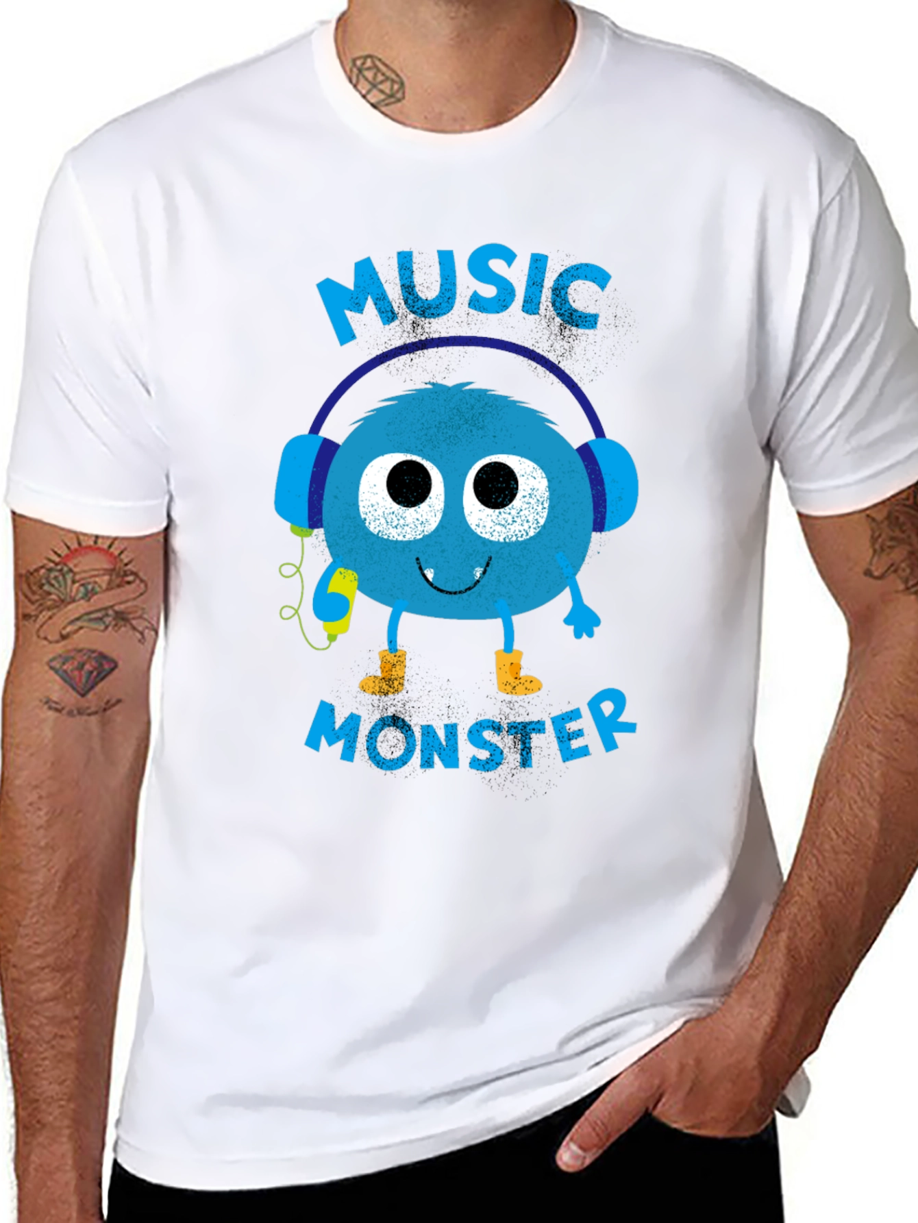 Black Music Monster Graphic Tee - Soft Cotton Blend view 8