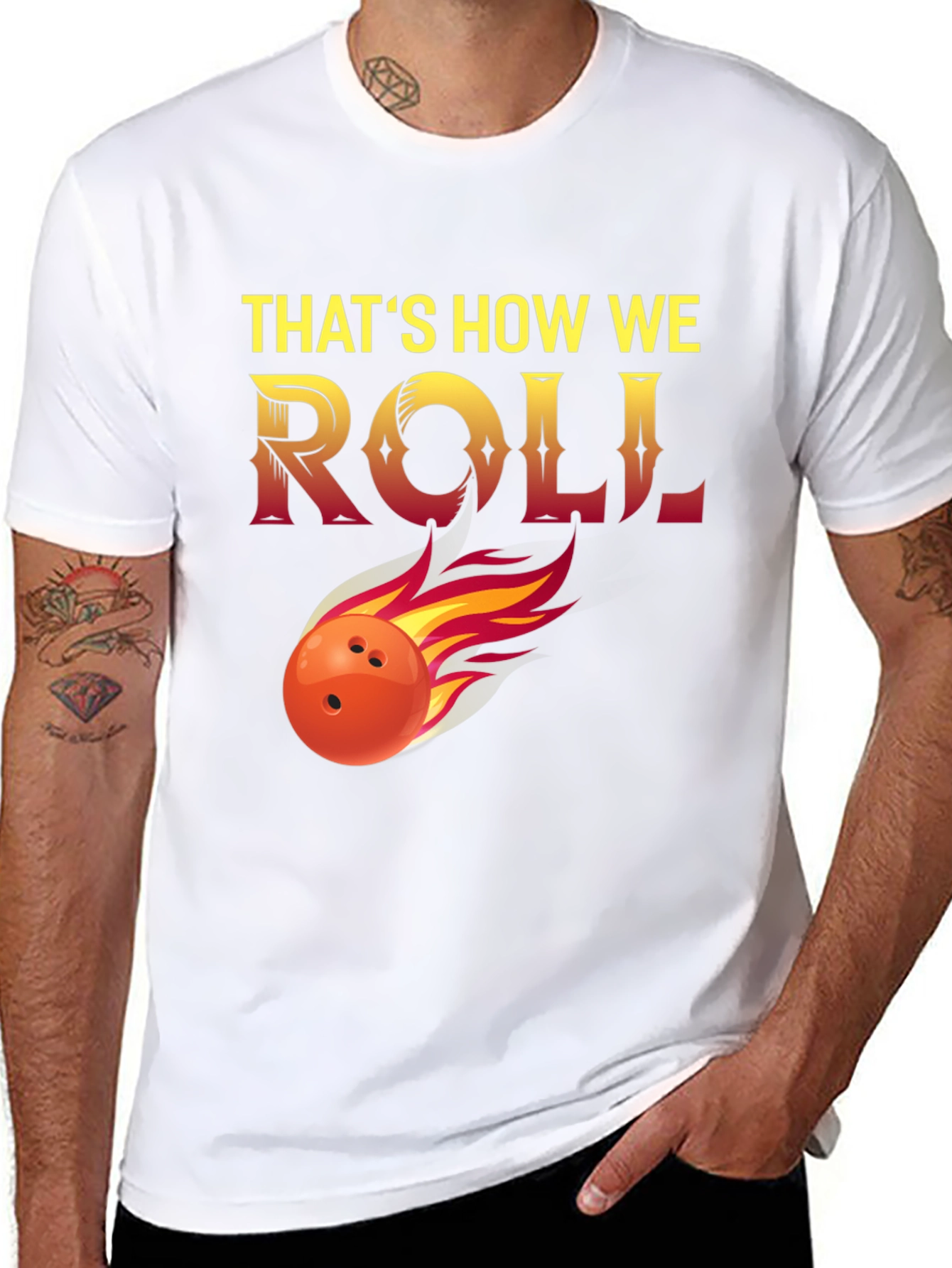 Black That's How We Roll Bowling T-Shirt view 8