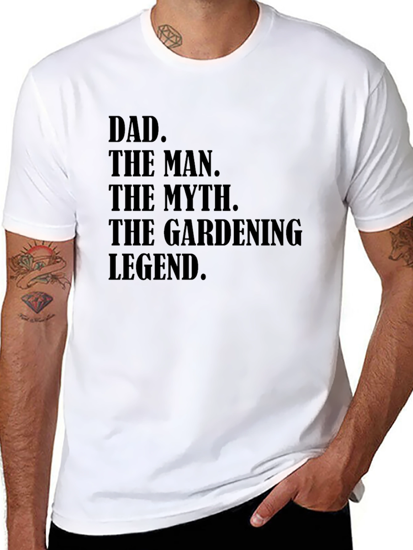 Black Dad Gardening Legend Black Graphic T-Shirt view 8