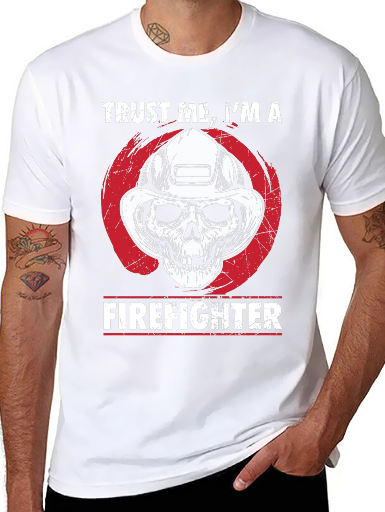 Black Trust Me, I'm A Firefighter T-Shirt view 8
