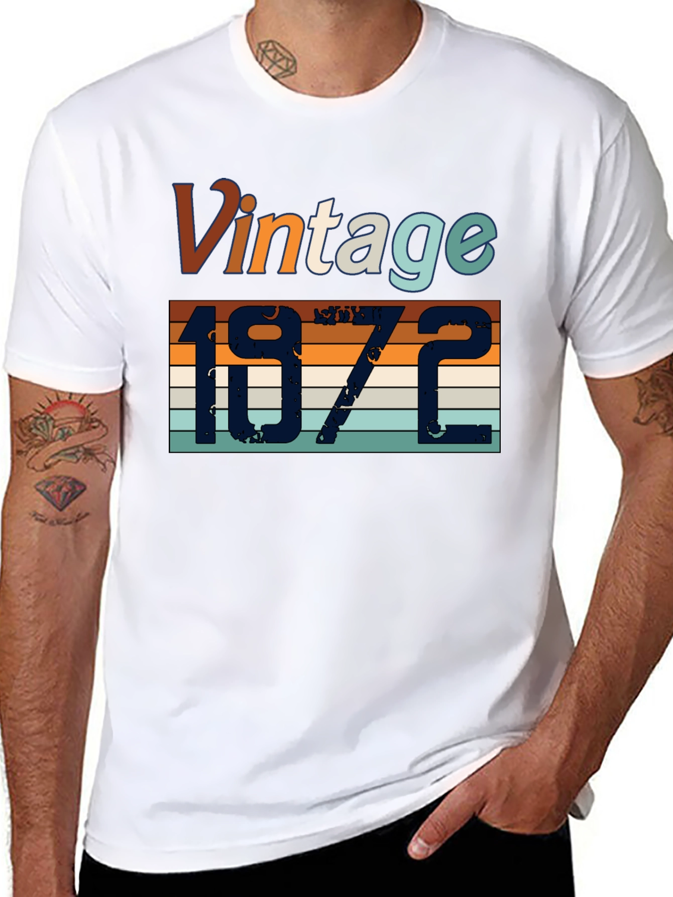 Black Vintage 1972 T-Shirt - Retro Birthday Gift view 8