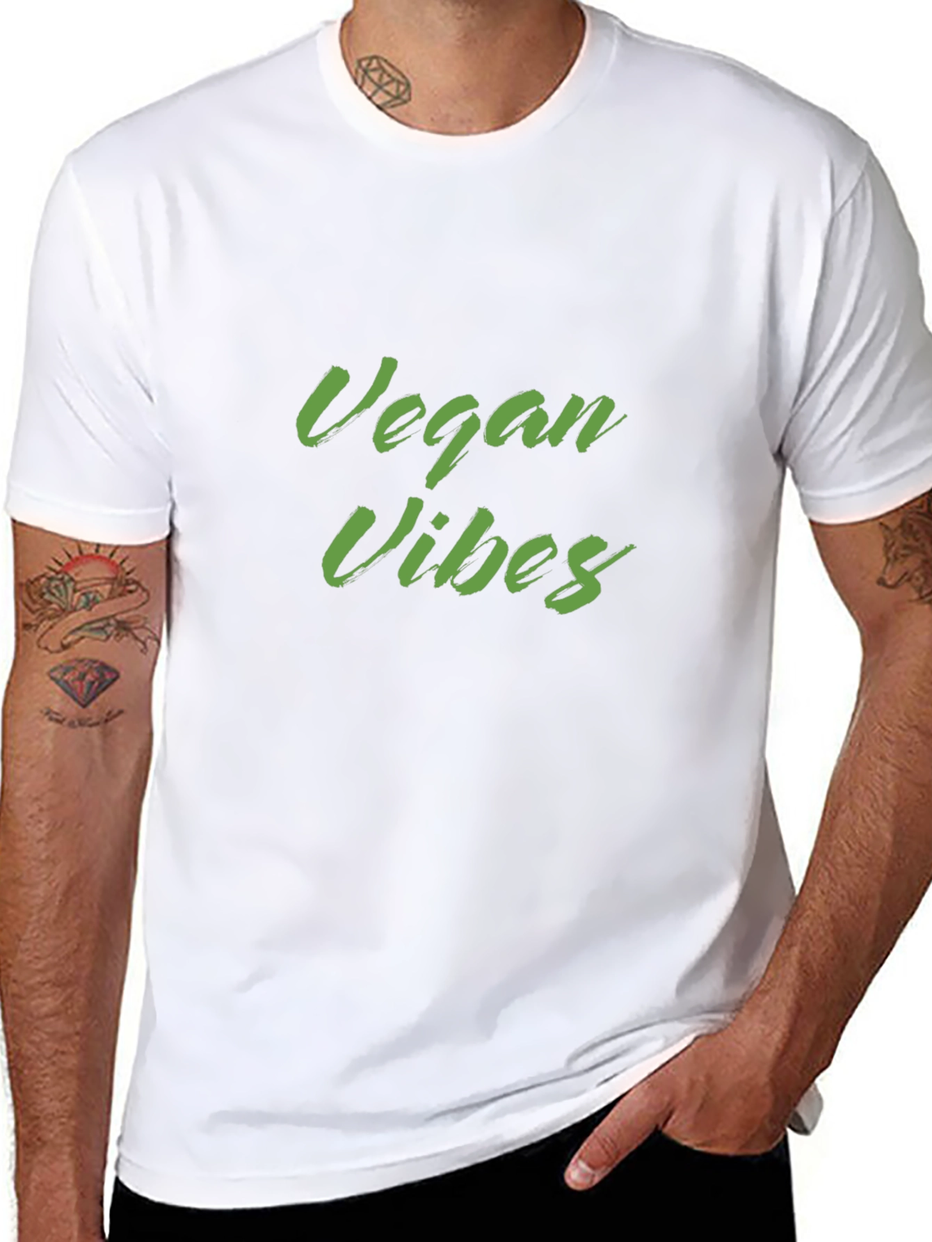 Black Vegan Vibes Black T-Shirt view 8