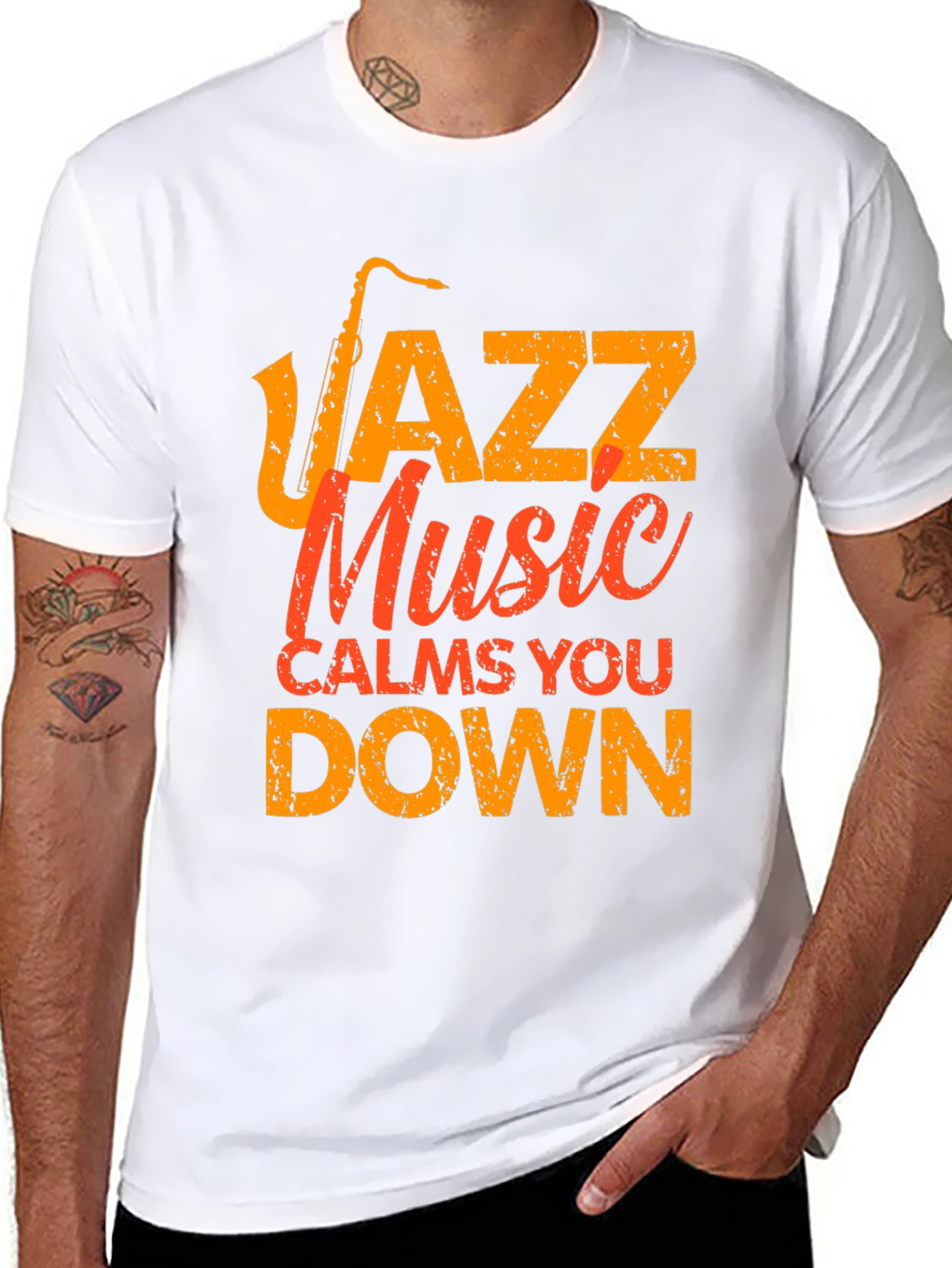 Black Jazz Music Calms You Down T-Shirt view 8