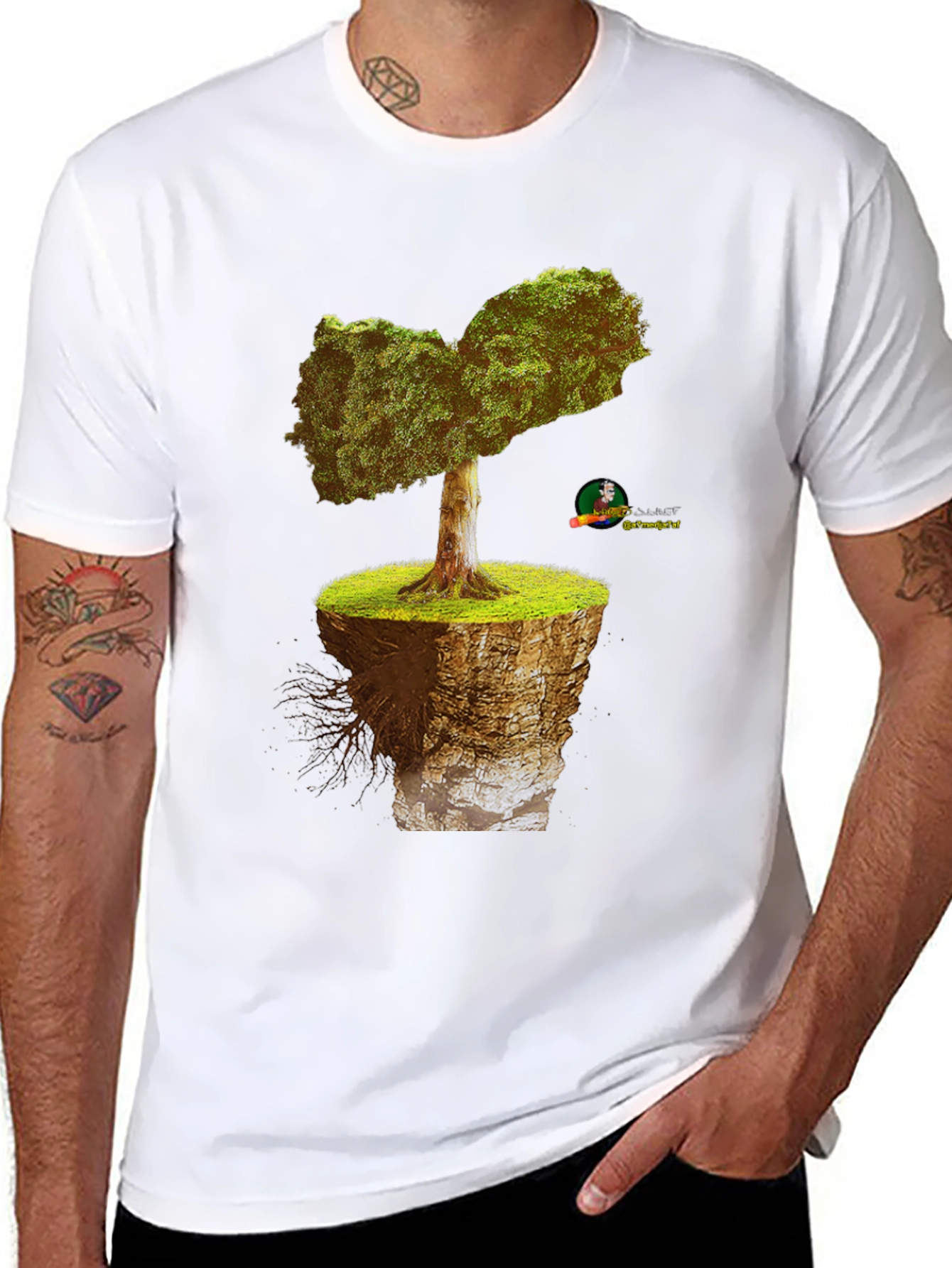 Black Unique Tree T-Shirt - Nature Design view 8